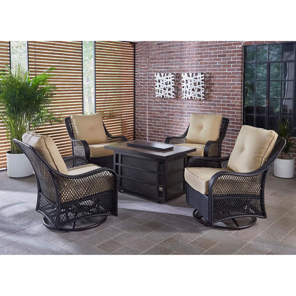 Hanover ORL5PCSW4RECFP-TAN Patio-Conversation-Sets - View #7