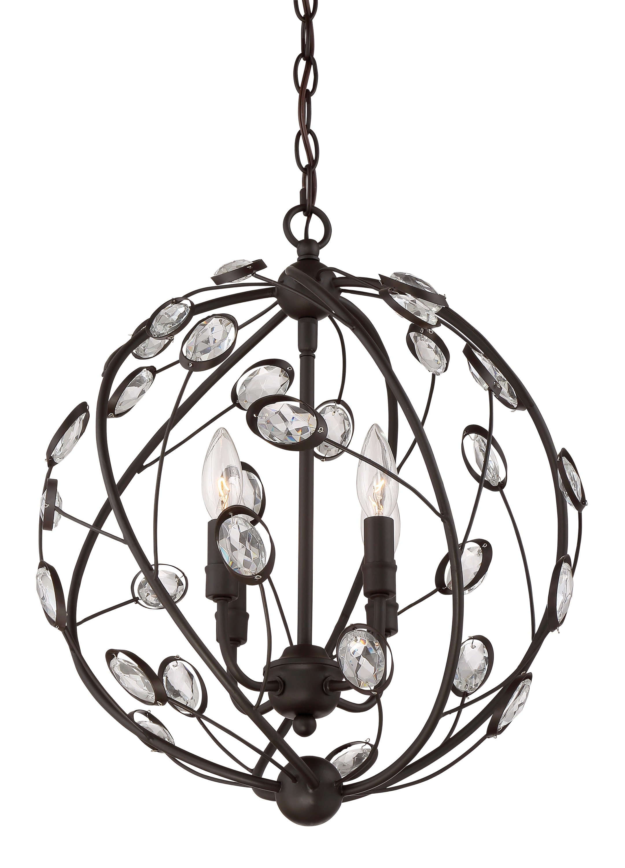 Quoizel Sedona 4-Light Bronze Transitional Globe Medium Outdoor Hanging ...