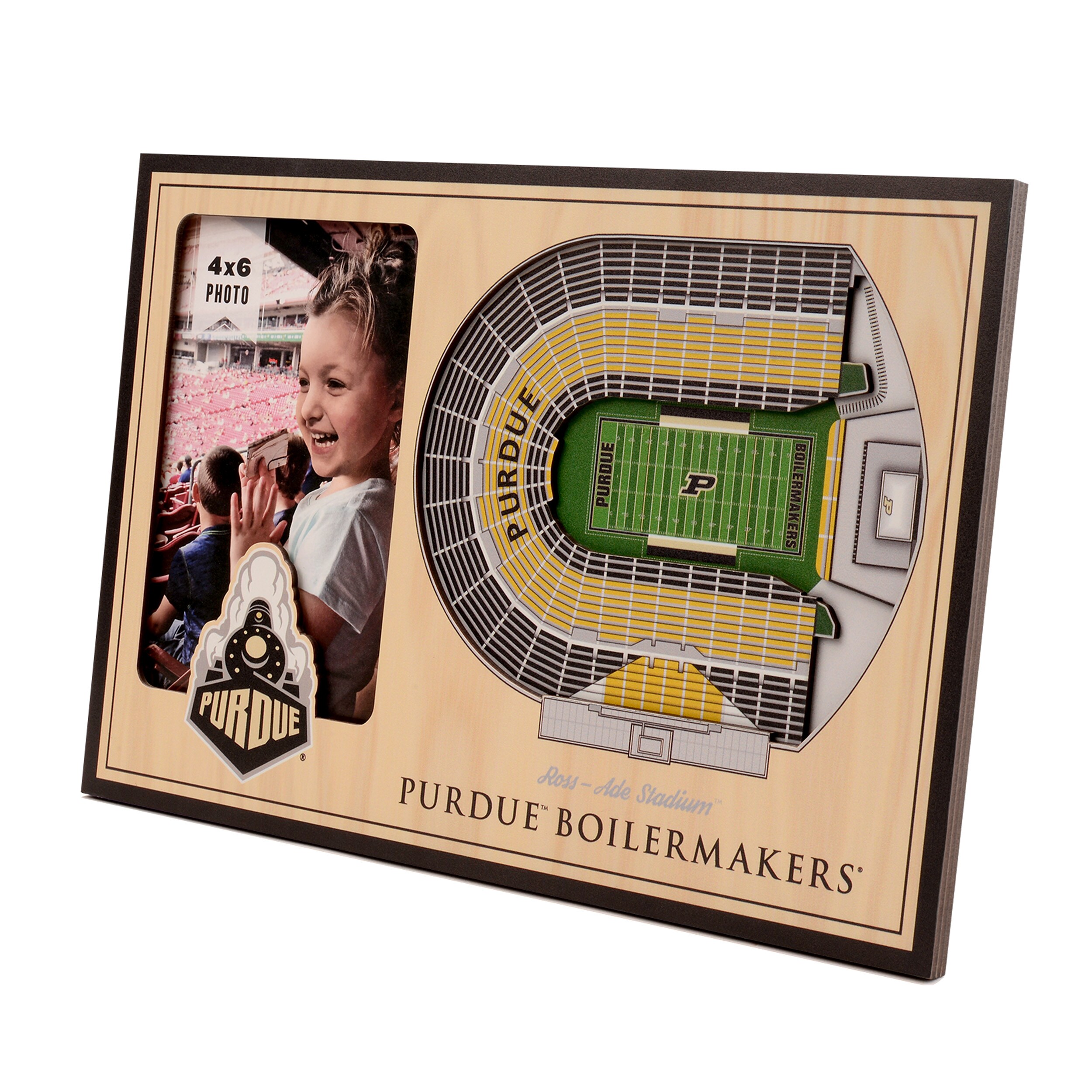 StadiumViews 9025511 Purdue Boilermakers Team Colors Wood Picture Frame (8-in x 12-in)