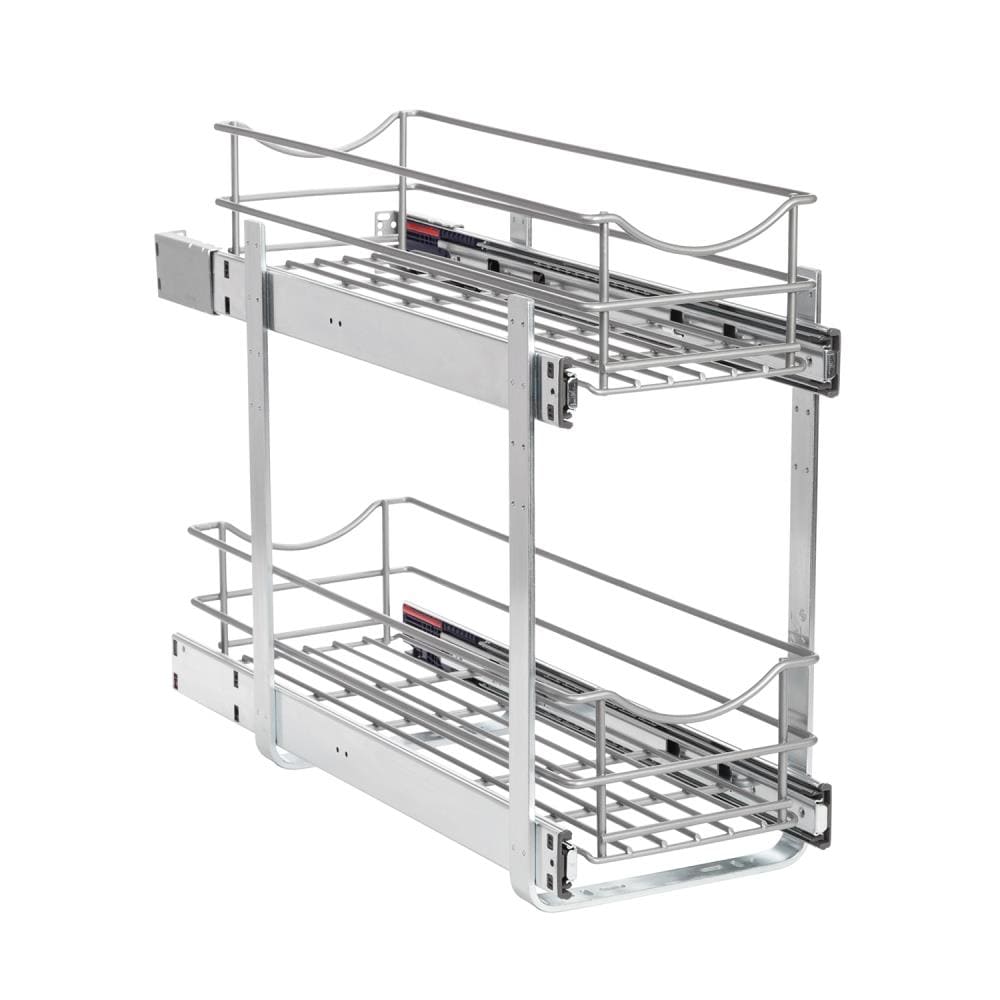 Household Essentials Glidez undercabinet organizers 7-in W x 17.5-in H  2-Tier Cabinet-mount Metal Pull-out Sliding Basket Kit in the Cabinet  Organizers department at