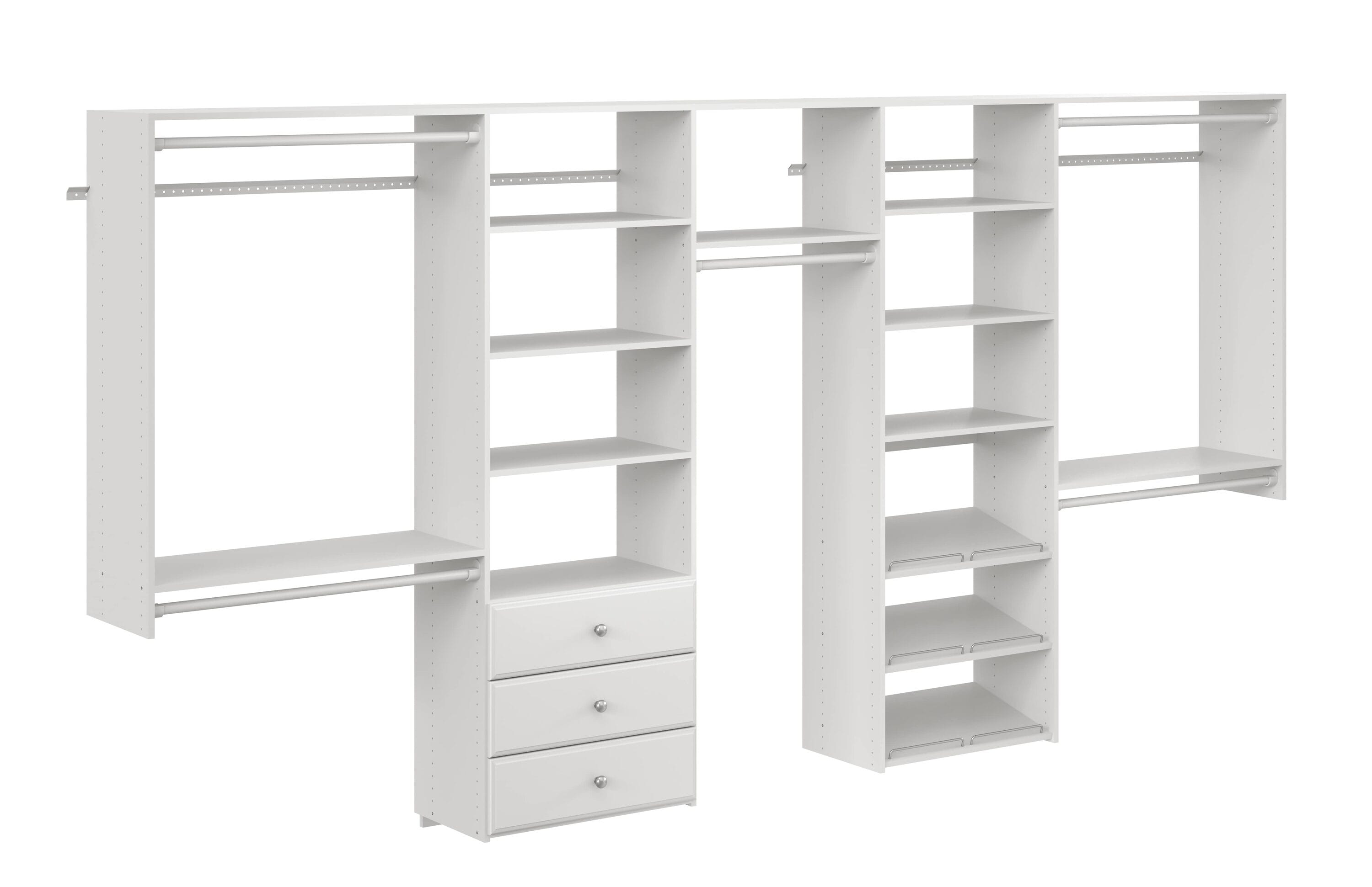 Easy Track 10.09-ft to 12.09-ft W x 6-ft H White Solid Shelving Wood ...