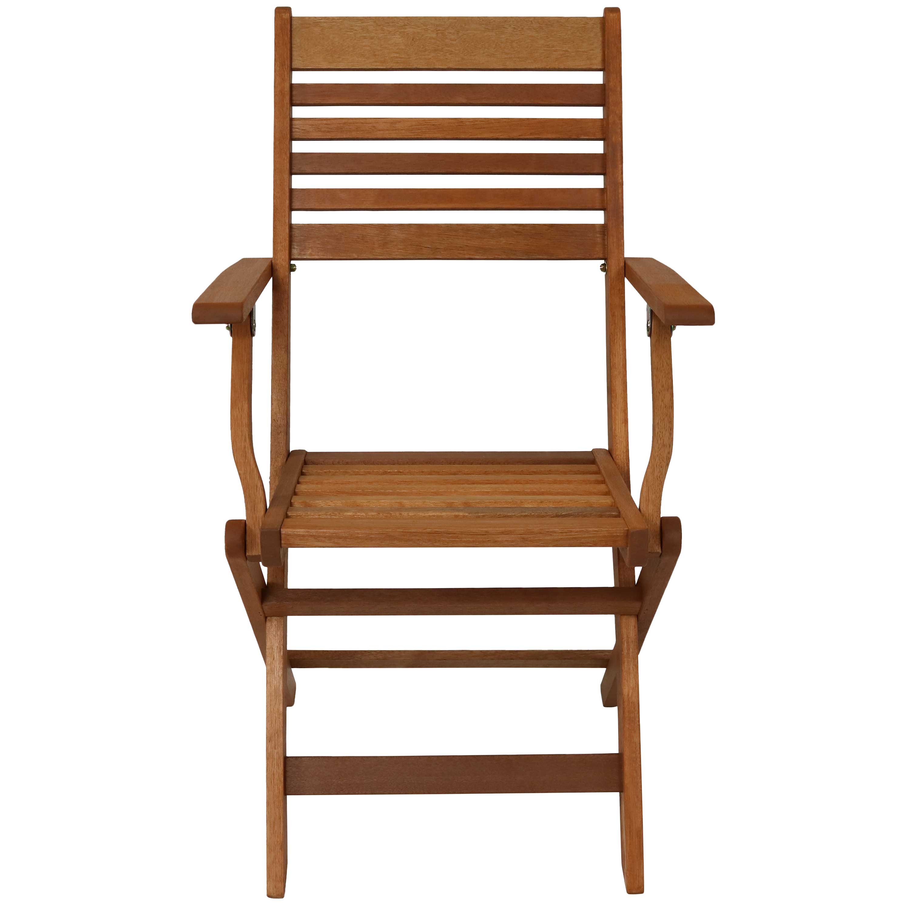 Sunnydaze Set of 2 Slat-Back Dining Chairs - Natural with Beige Cushions