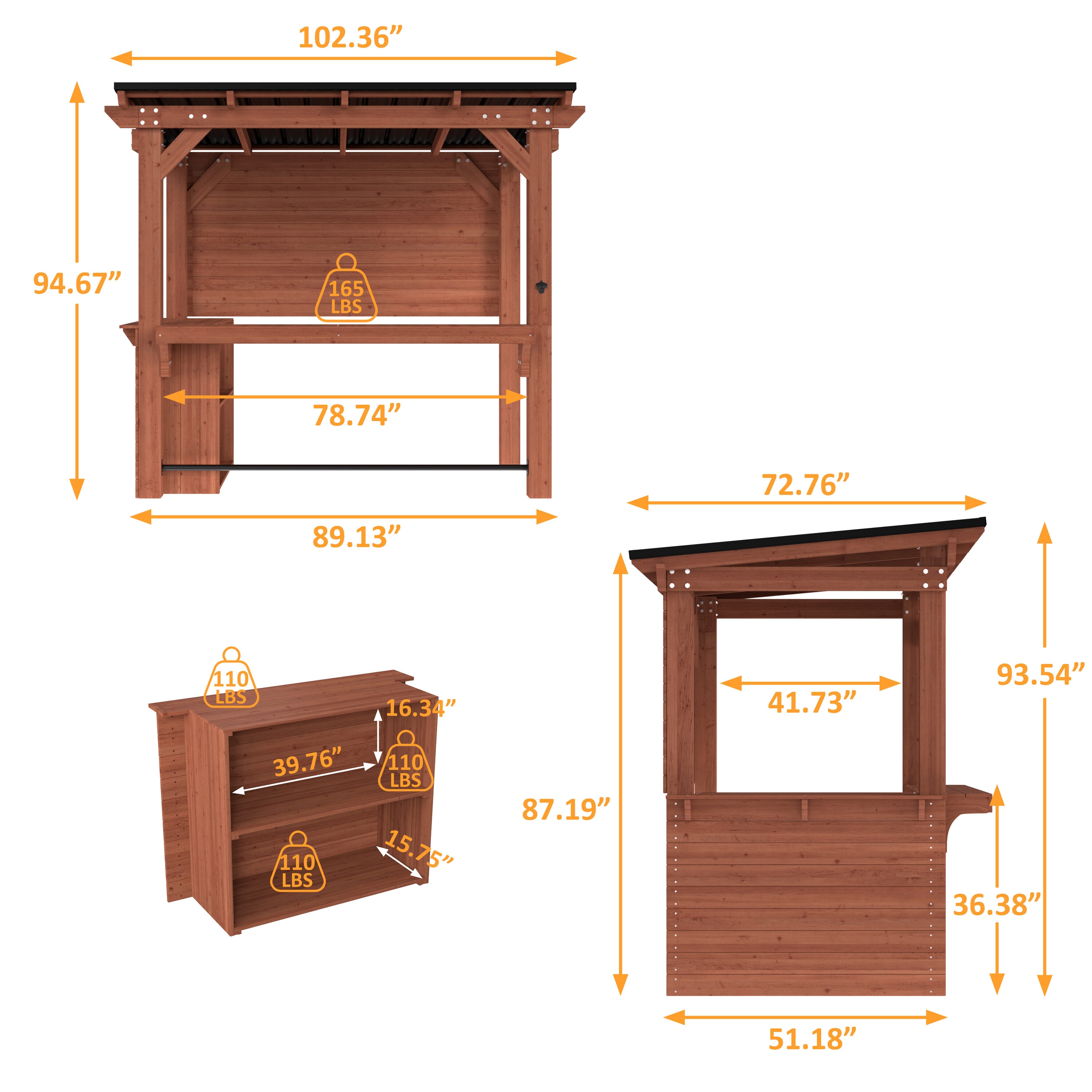 VEIKOUS PG0201-1214 Wood-Resin-Gazebos - View #2