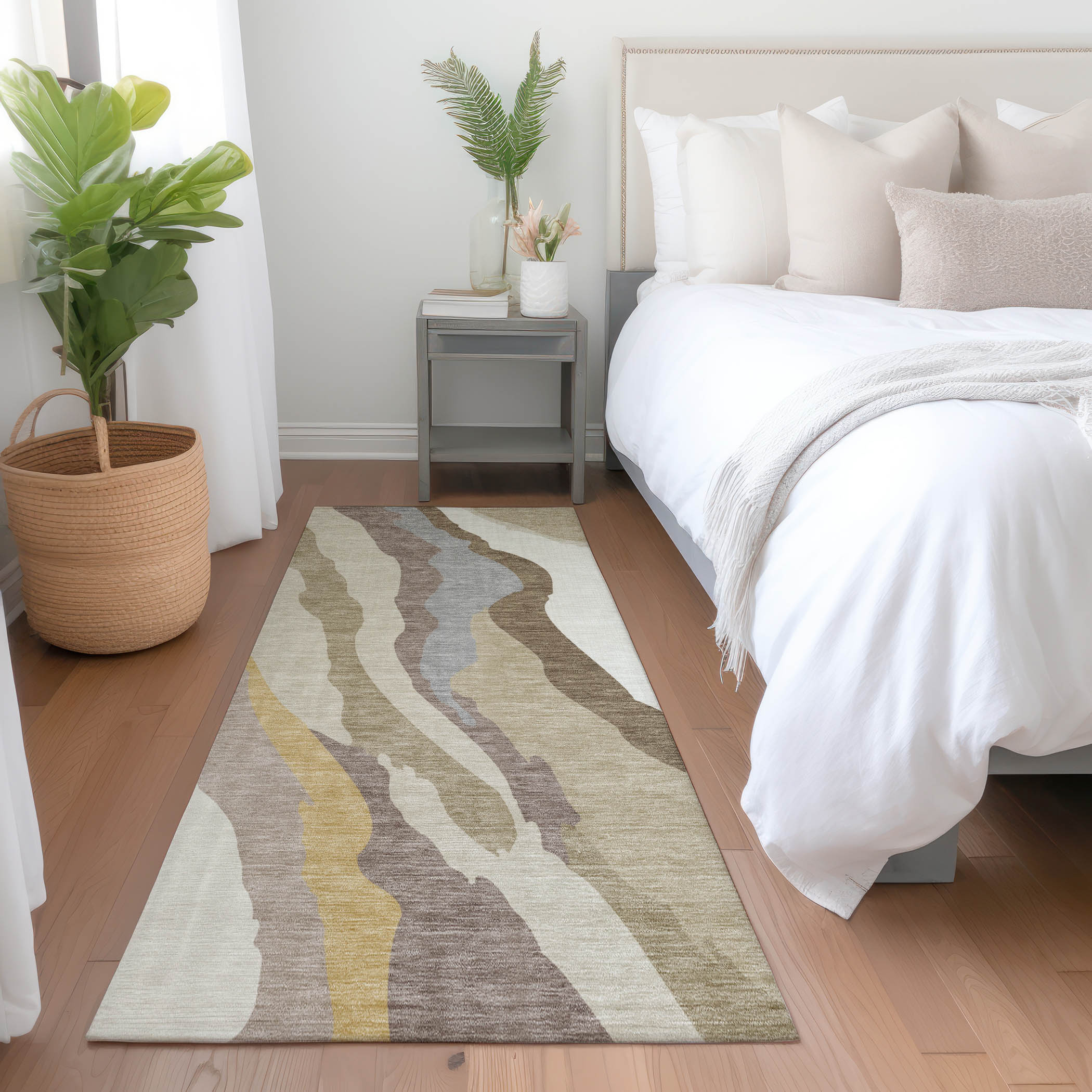 Addison Rugs ACN1047BG2X8 Chantille ACN1047BG 2 x 7 (ft) Polyester Beige Rectangular Indoor/Outdoor Geometric Machine washable Runner rug