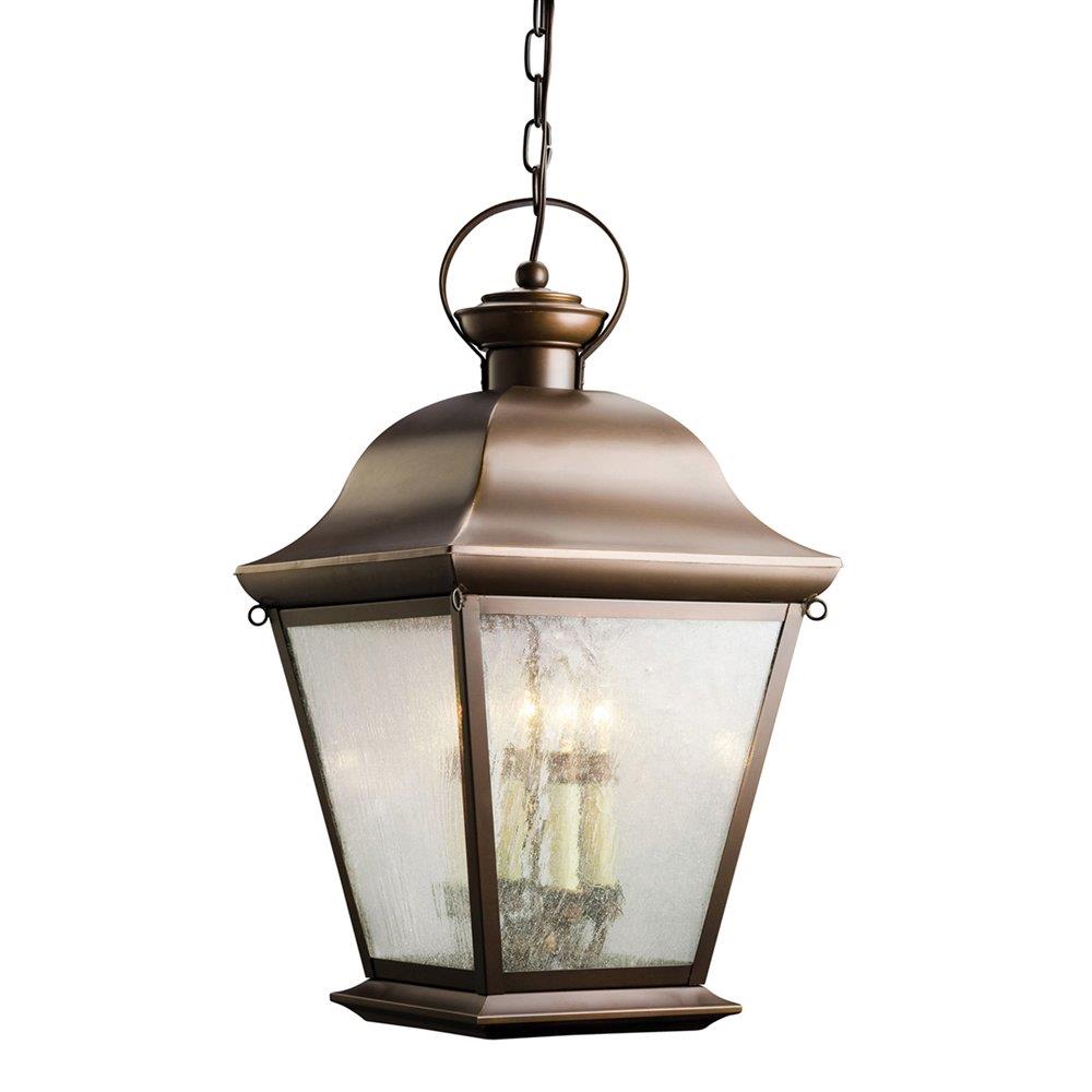 Kichler Mount Vernon Olde Bronze Traditional Clear Glass Lantern Pendant Light
