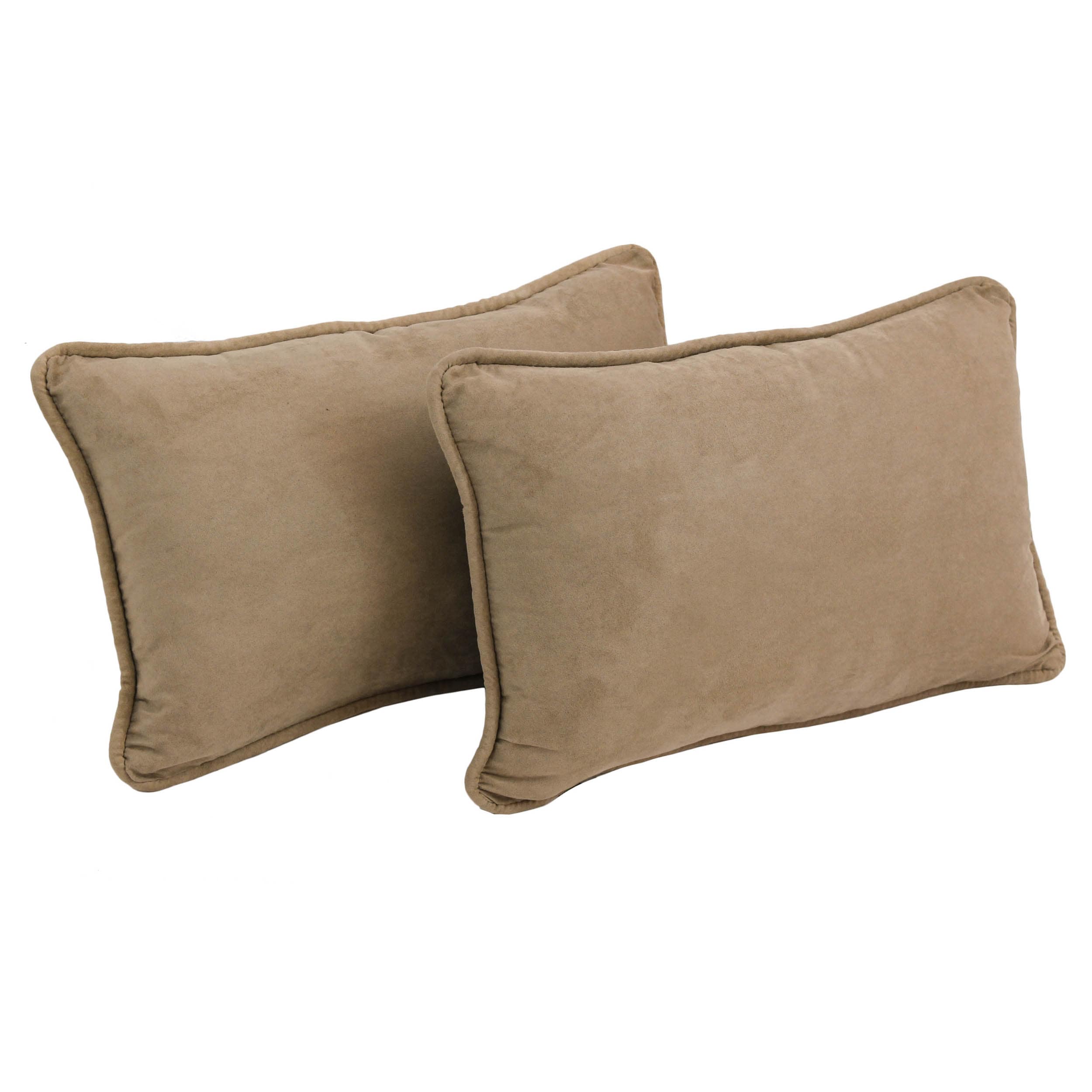 Blazing Needles 9811-CD-S2-MS-JV 2 -Piece 20-in x 12-in Java Rectangular Indoor Decorative Pillow