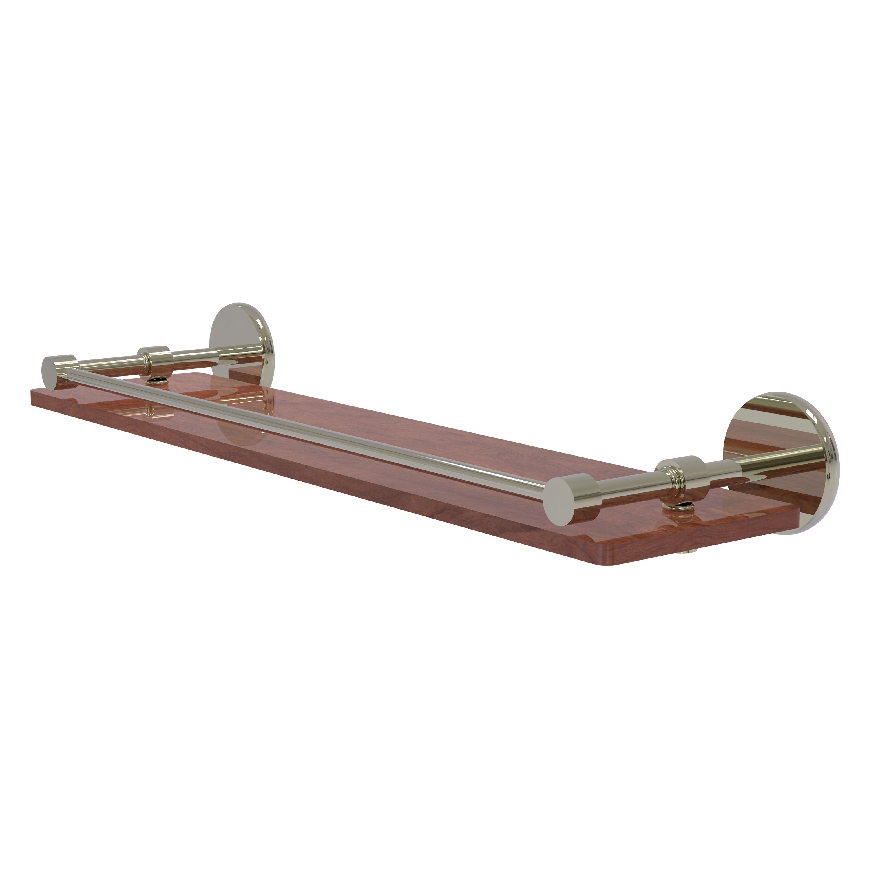 Allied Brass P1000-122-GL-IW-PNI Prestige Skyline Polished Nickel Wall mount Bathroom Shelf ( 22-in x 3-in x 5-in )