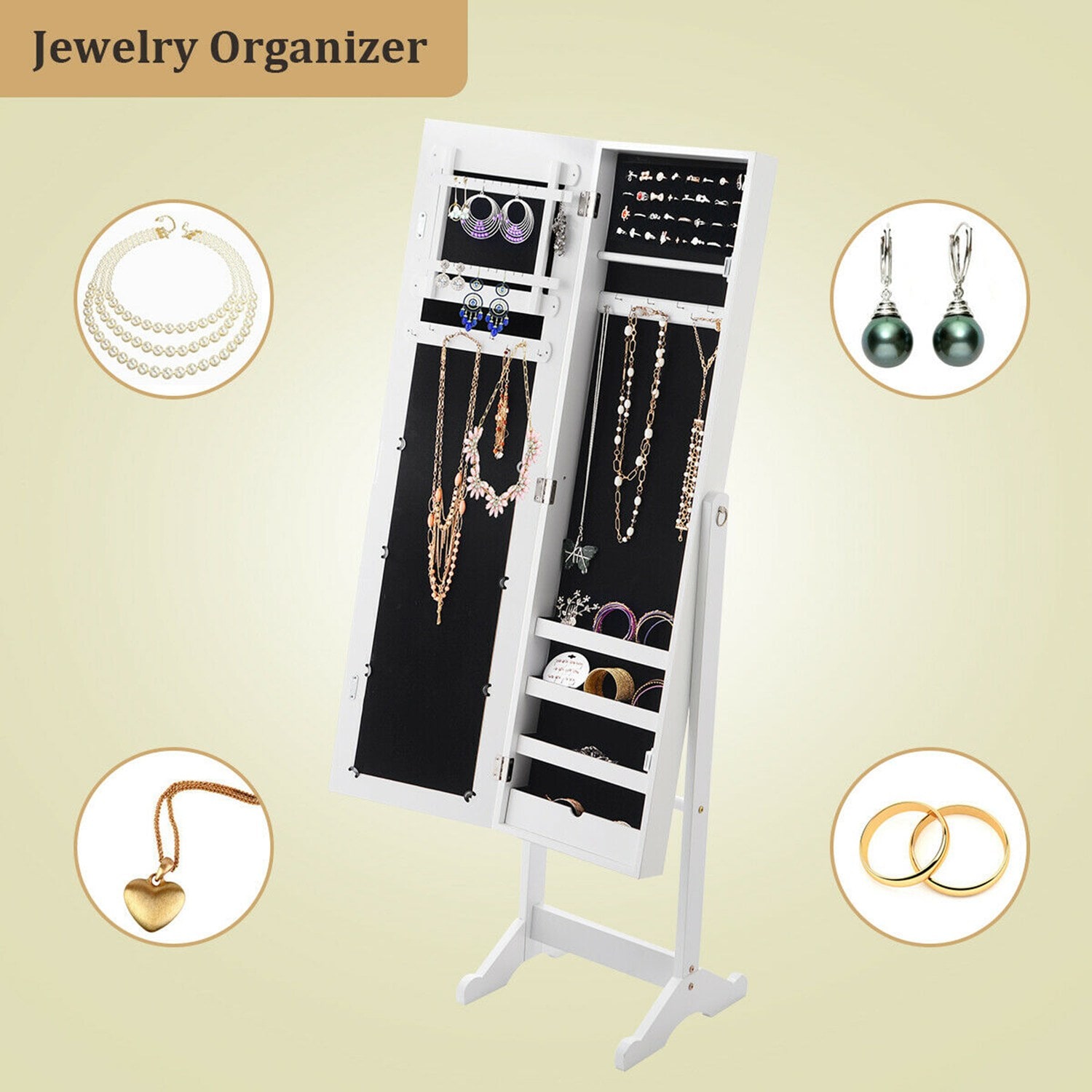 Costway CSHY001379 Jewelry-Armoires - View #7