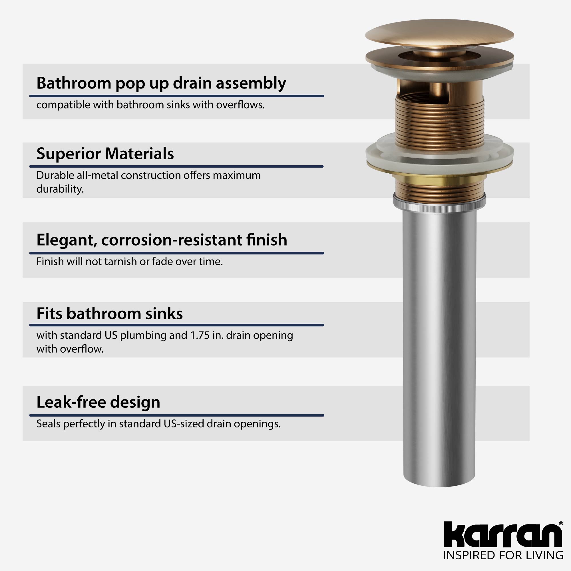 Karran PUOF25BC Popup-Drains-Accessories - View #2