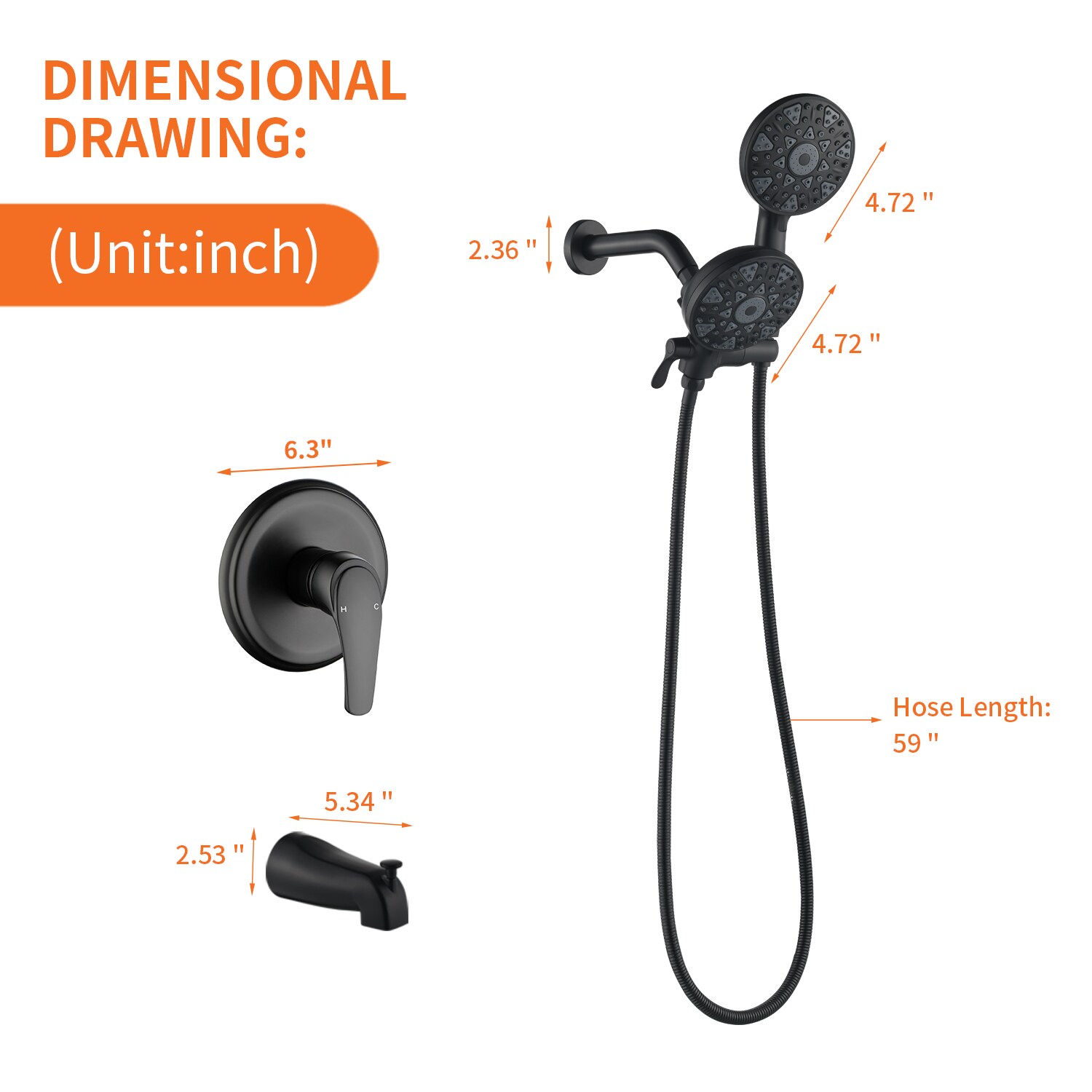 WELLFOR WAQ7006TCP Tub-Shower-Faucets - View #2