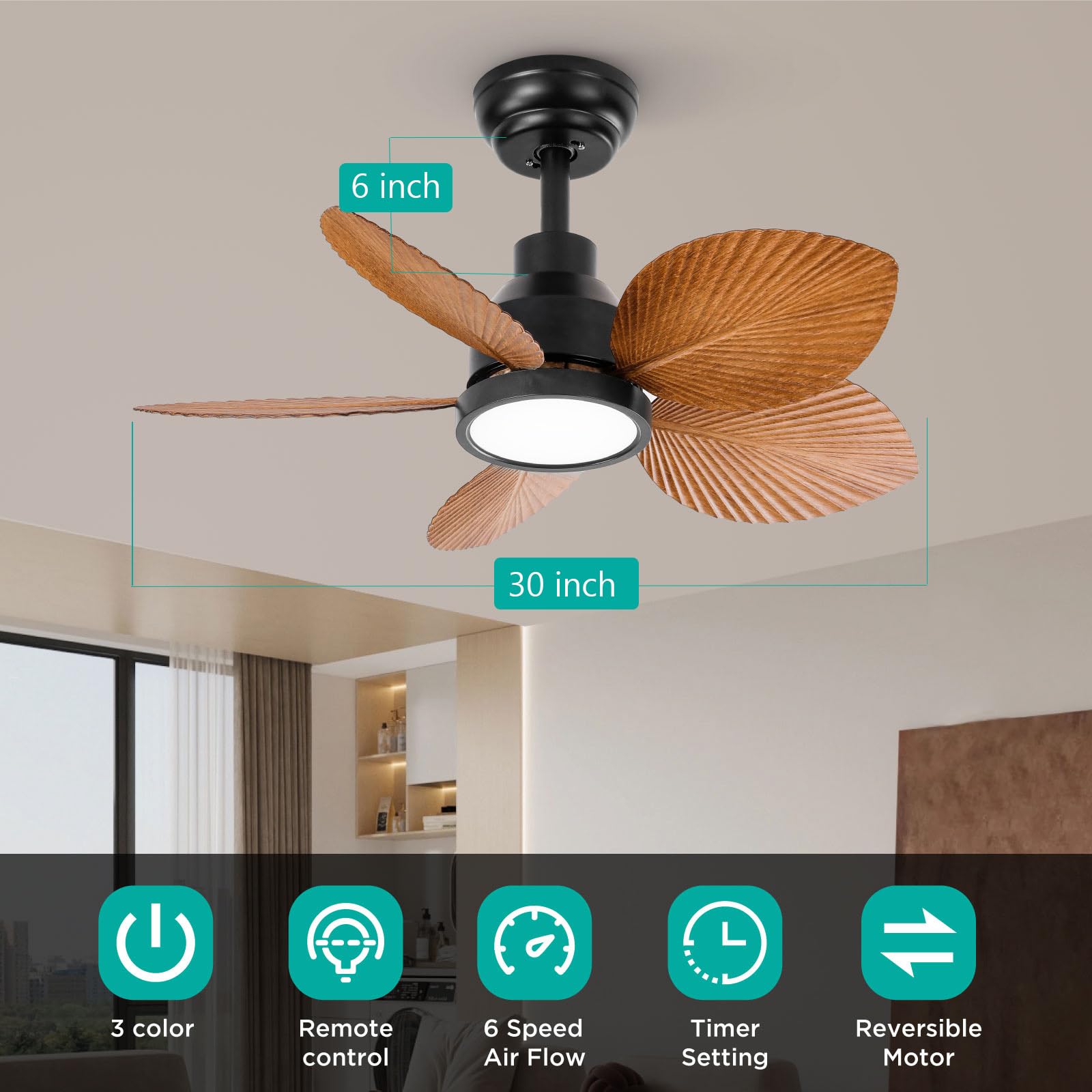 TALOYA TLY-B1-BK-D30 Ceiling-Fans - View #2