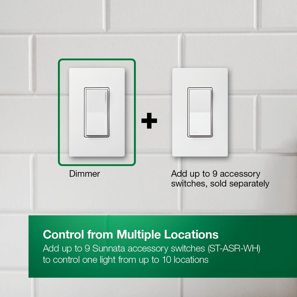 Lutron Sunnata Multi-location LED Illuminated Touch Light Dimmer Kit, White (3-Pack) STCL-153MS-WH-3 simolary.com 18 Lutron Sunnata Multi-location LED Illuminated Touch Light Dimmer Kit, White (3-Pack) STCL-153MS-WH-3 Simolary simolary.com 18