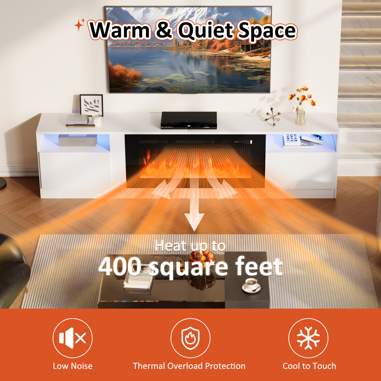 Bapipro TE23A28W Electric-Fireplaces - View #3