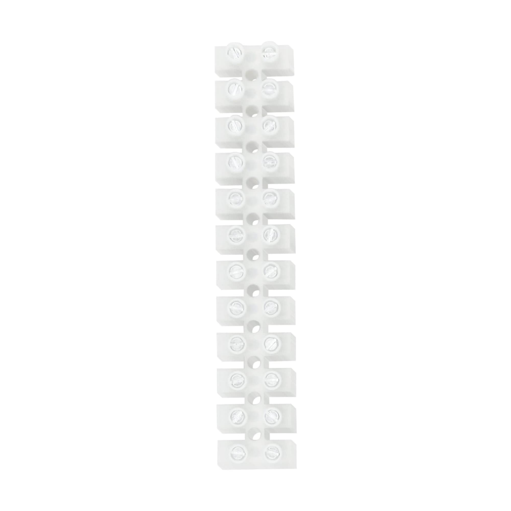 Utilitech 22-10 AWG 12-Circuit Terminal Barrier Strip Quick White #49497
