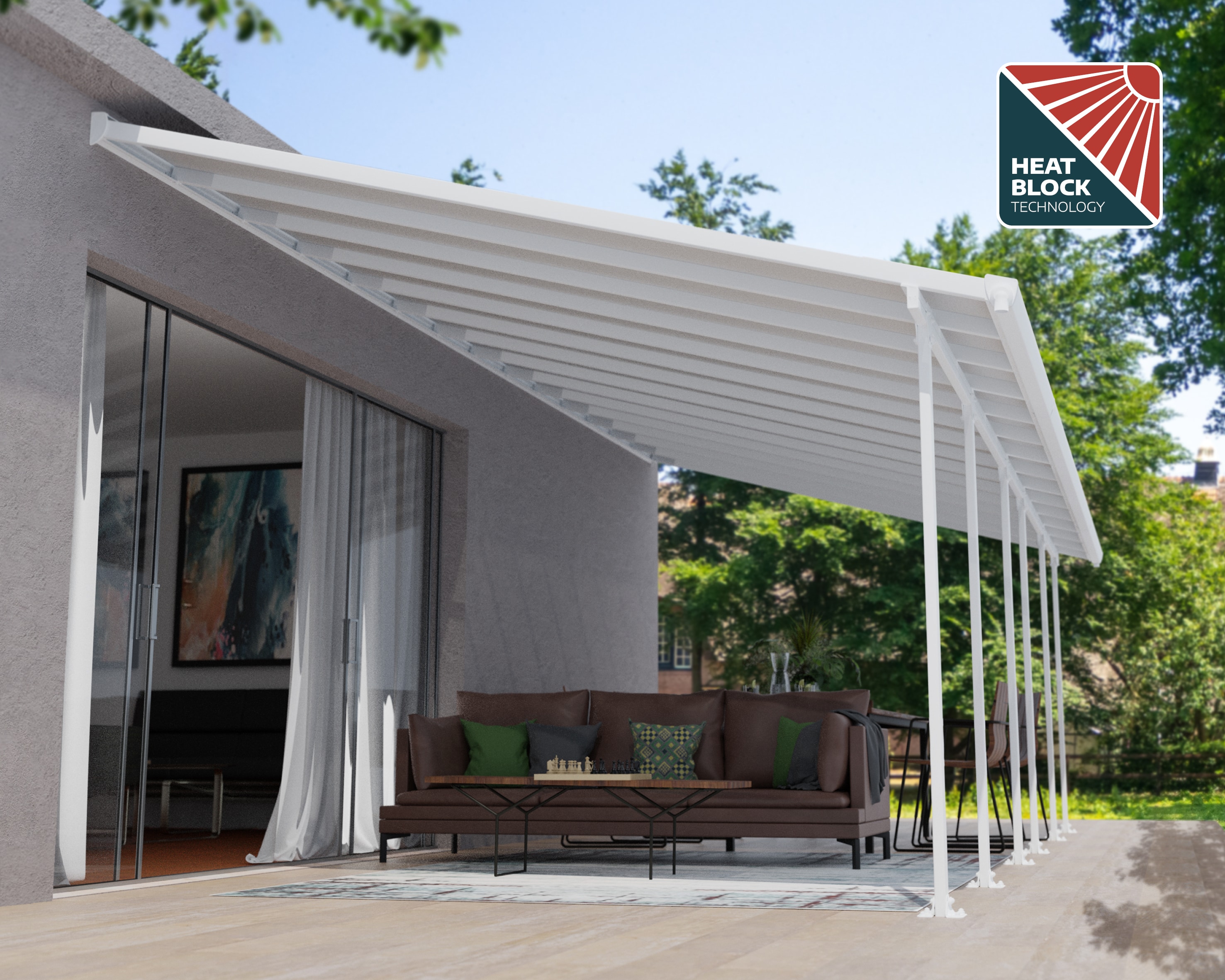 Canopia by Palram 704667 Feria 13-ft x 28-ft White Frame/White Panels Aluminum Patio cover ( 31-lb )