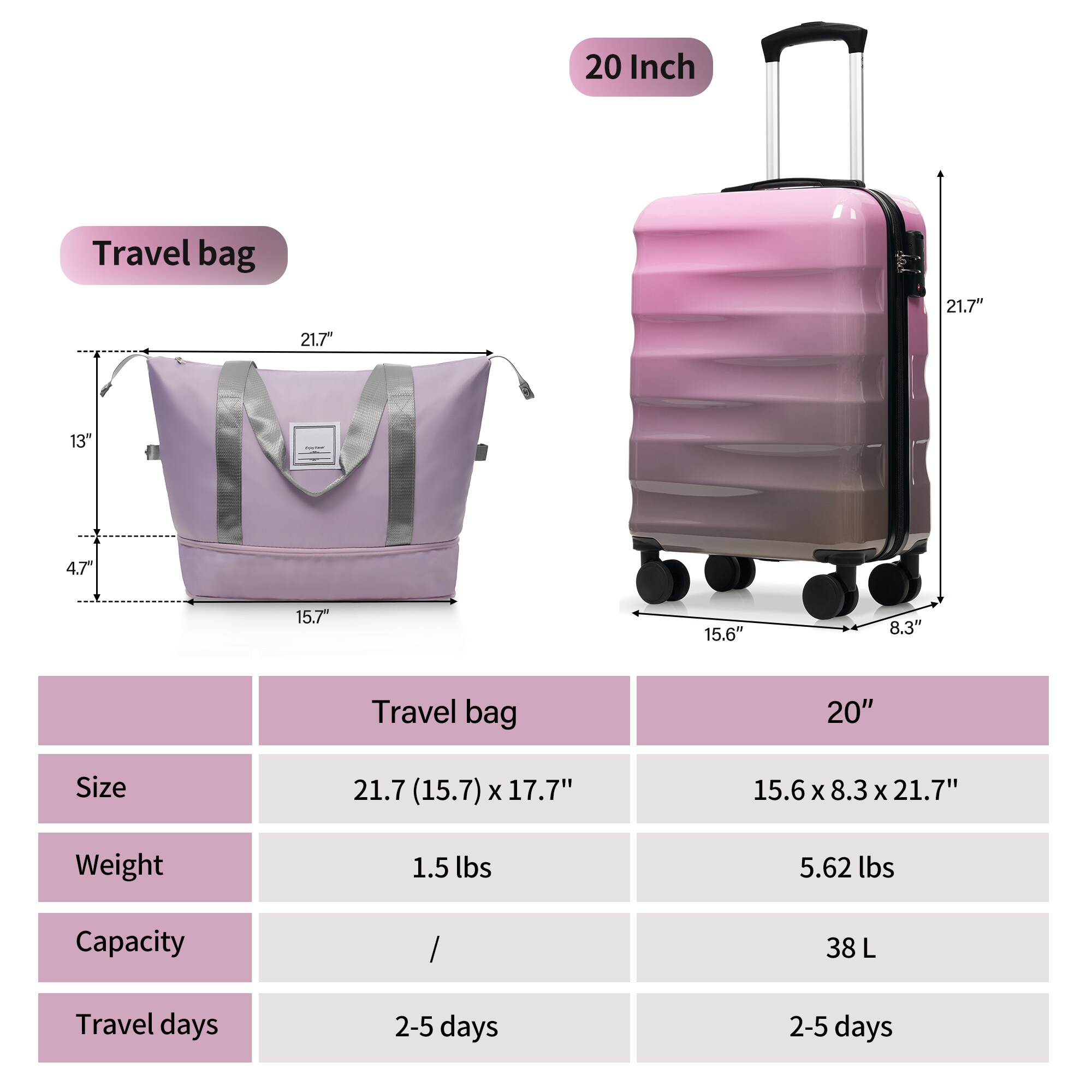 LOVMOR SF-H-N730P264575P Luggage-And-Luggage-Sets - View #3