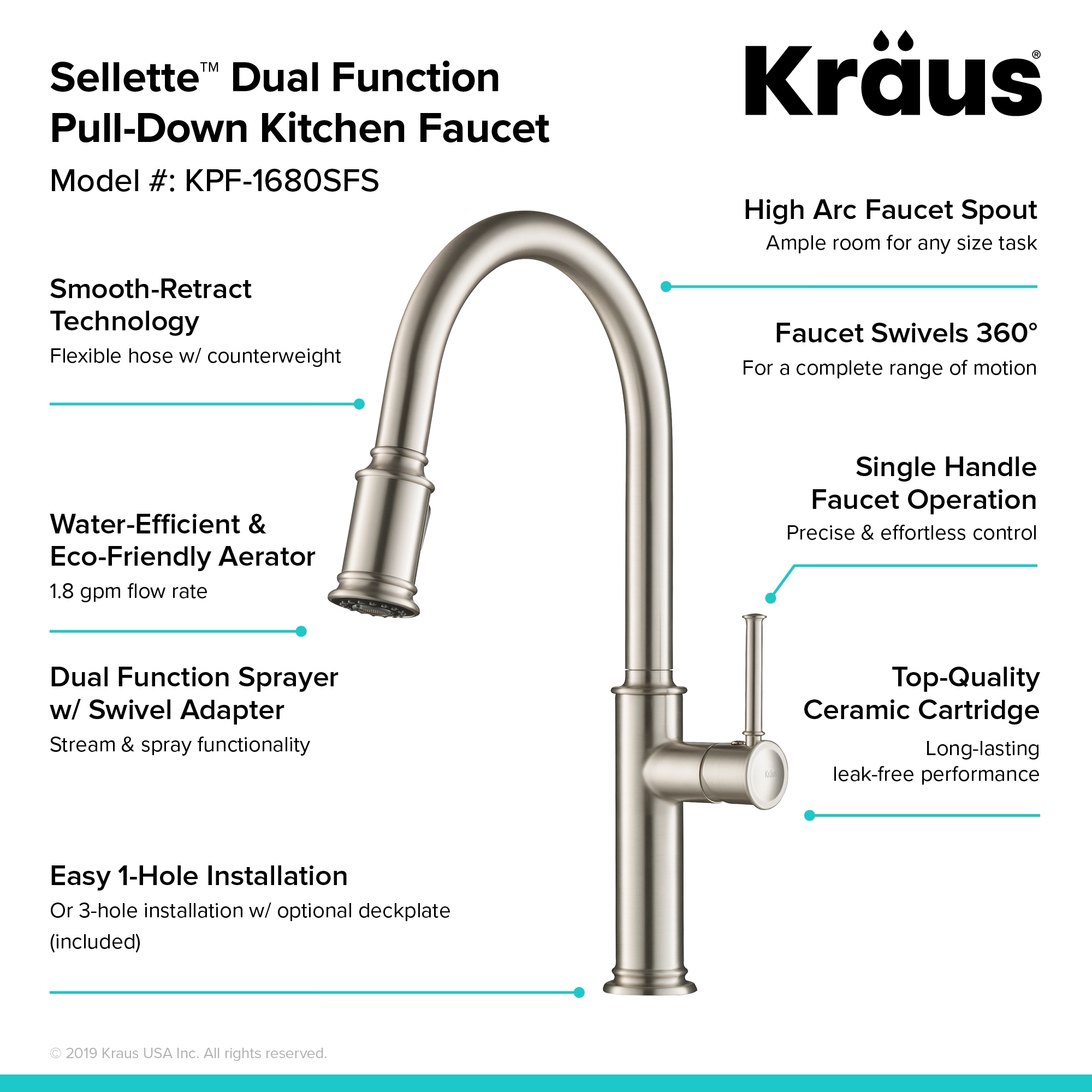 Kraus KPF-1680SFS-KSD80SFS Kitchen-Faucets - View #7