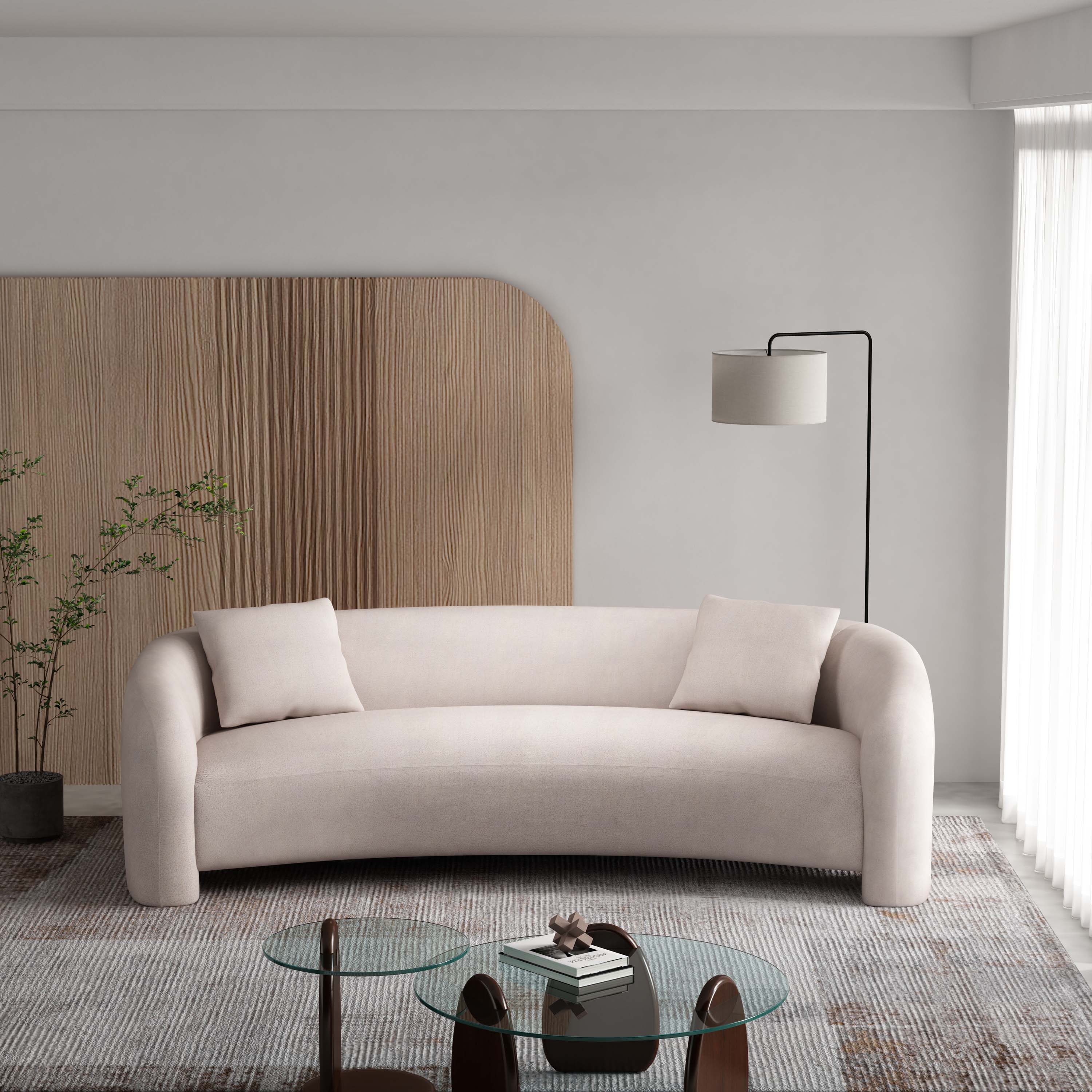 Manhattan Comfort SF017-AN 103.5-in Glam Angora Twill Sofa