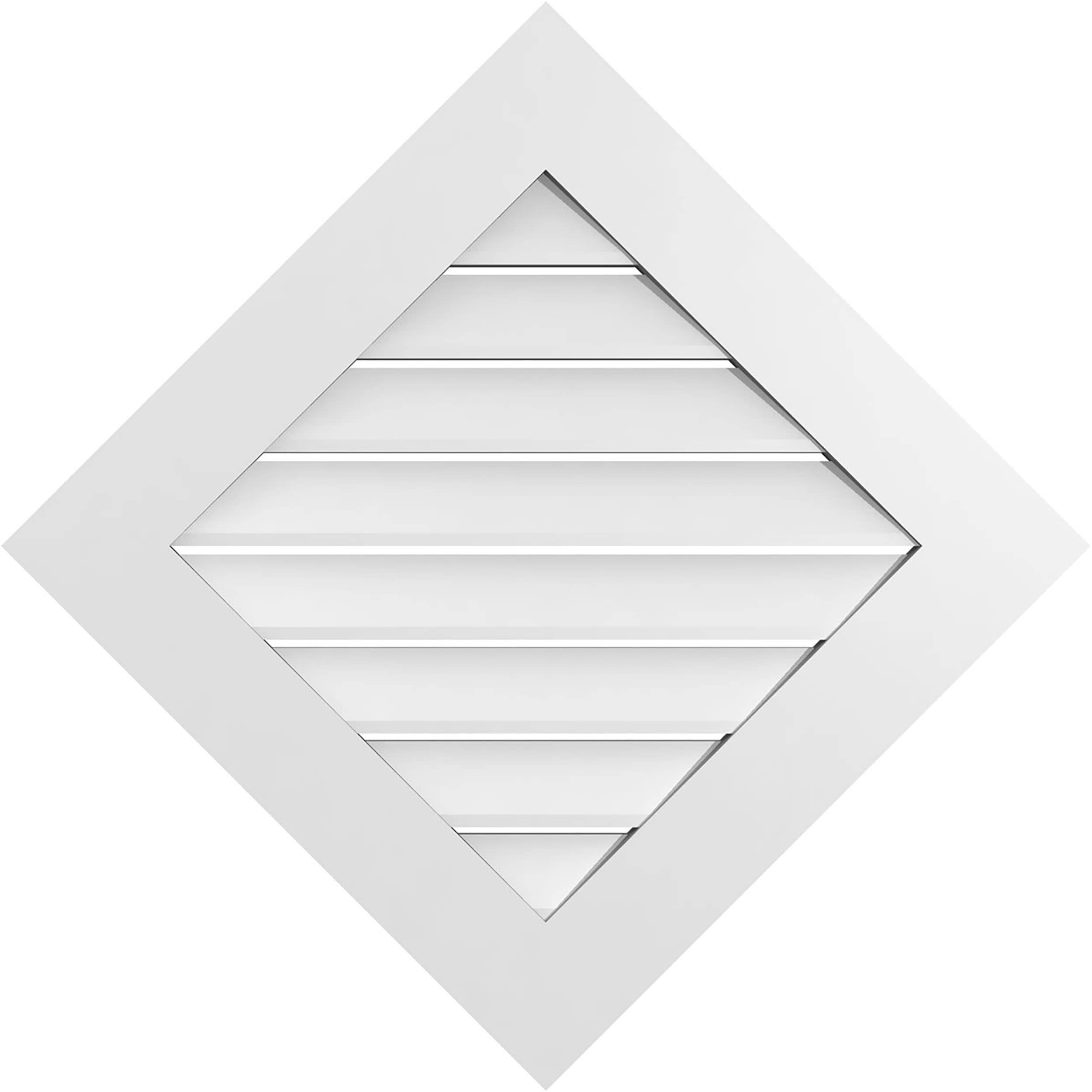 Ekena Millwork GVPDI30X3001SN 30-Inches x 30-Inches Off-white Diamond PVC Gable Louver Vent
