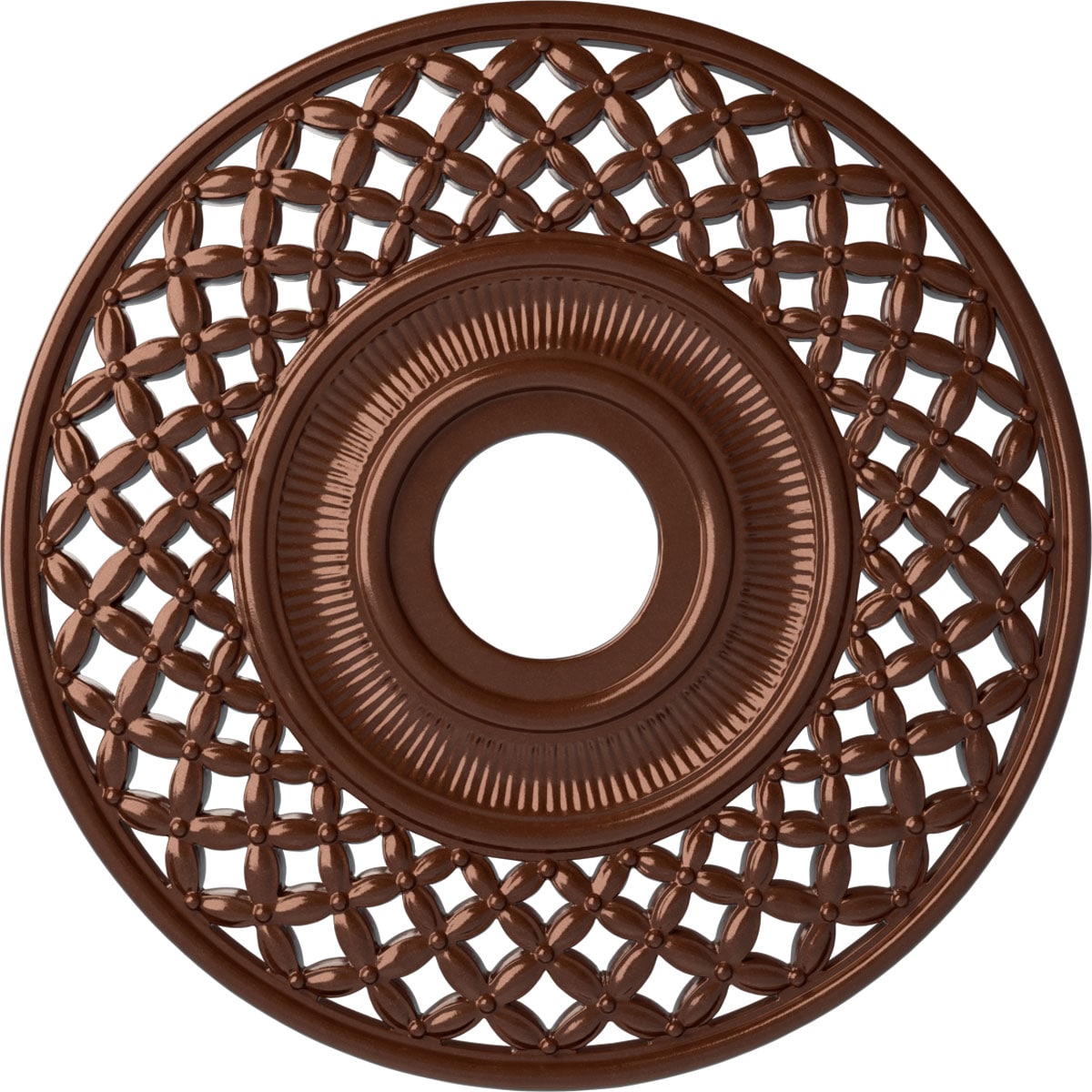 Ekena Millwork CM22RBCPS Robin 22.25-in W x 22.25-in L Painted Copper Penny Polyurethane Whole Ceiling Medallion