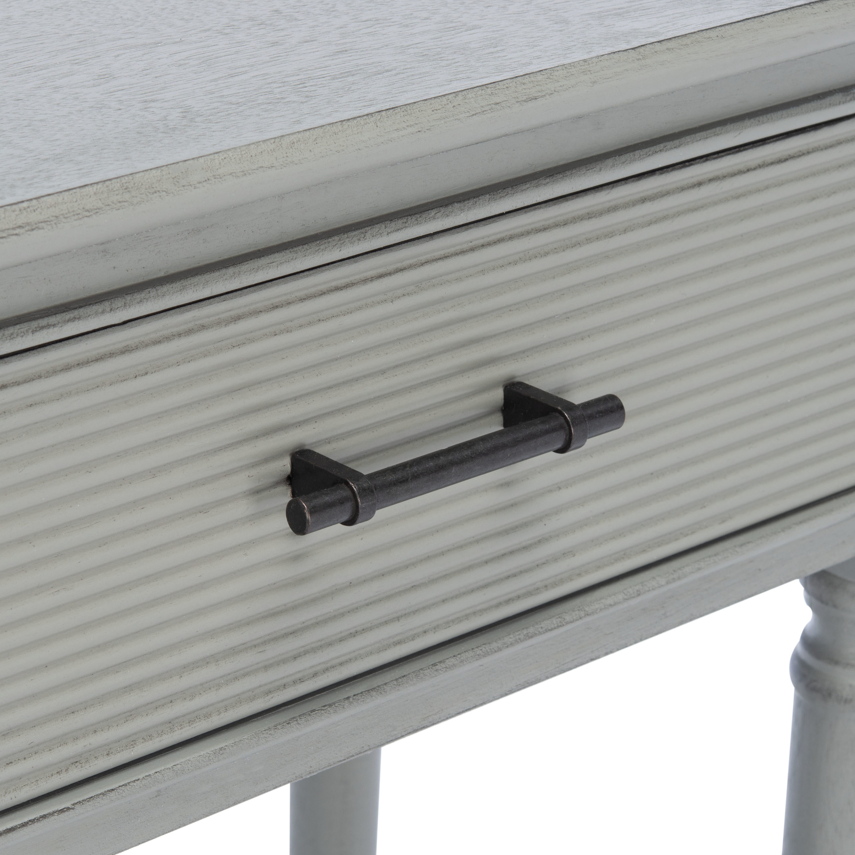 Ryder Distressed Grey 40" Wood and Metal Console Table with Storage