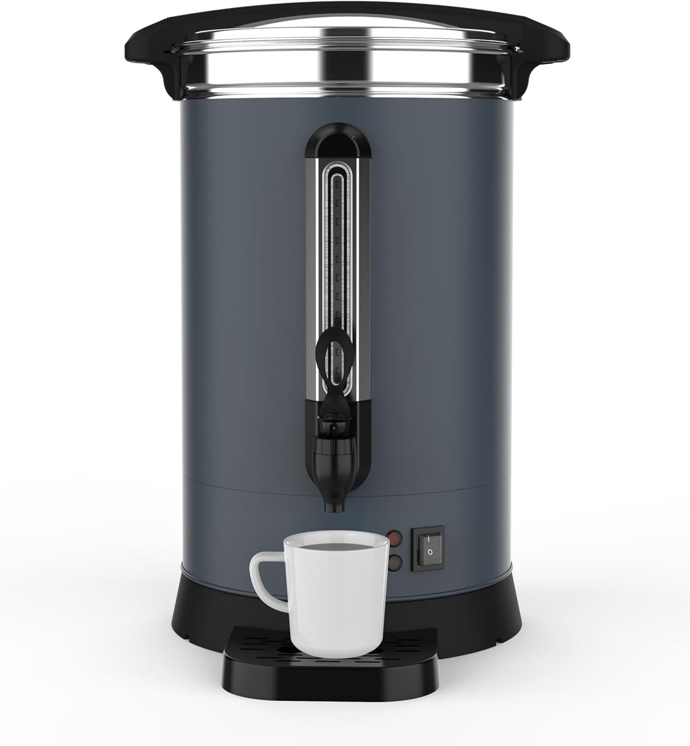 Qeetex LSHQPHO-151U7PHI 80 Cups Coffee Urn - 12l (3.2 Gal) Large Coffee Maker Double-Wall Stainless Steel Thermal Insulated Quick Electric Coffee Maker Gray