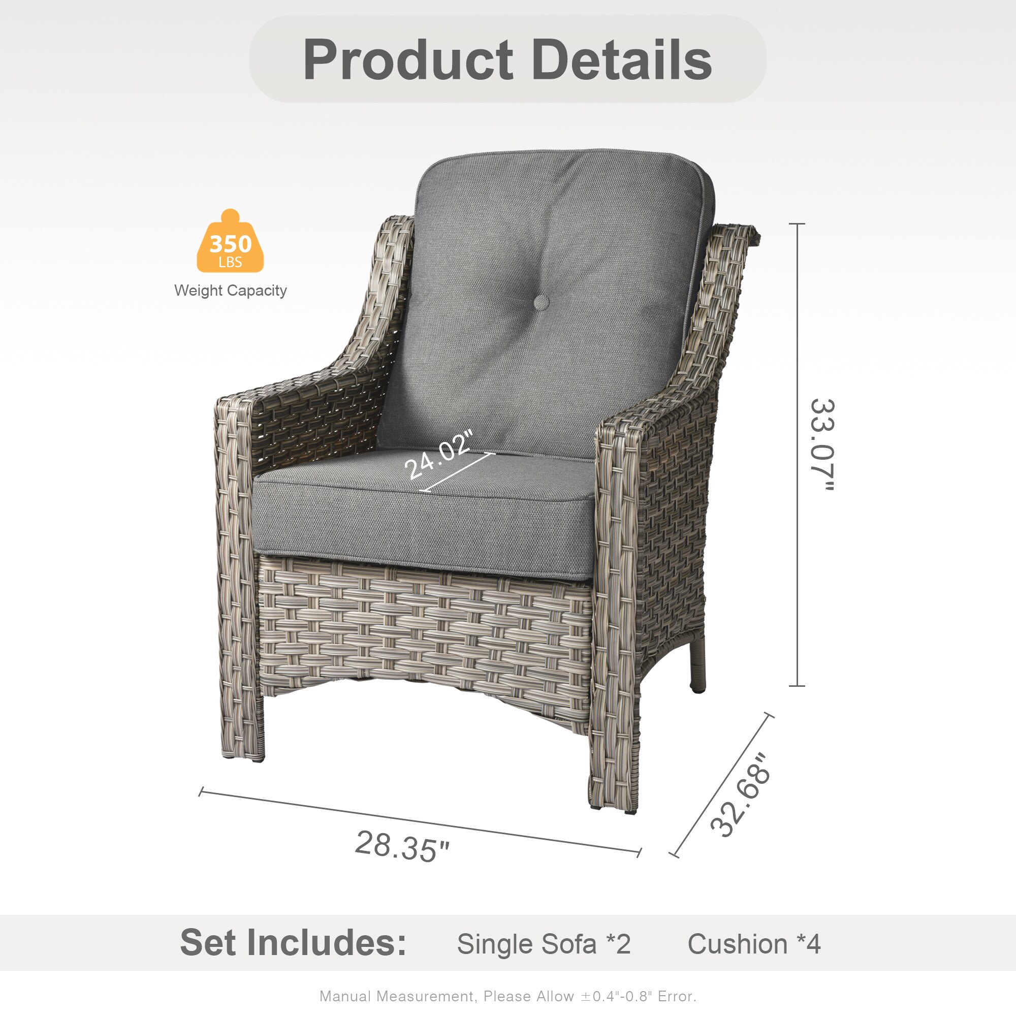 weaxty HMBPAD200-2 Patio-Chairs - View #4