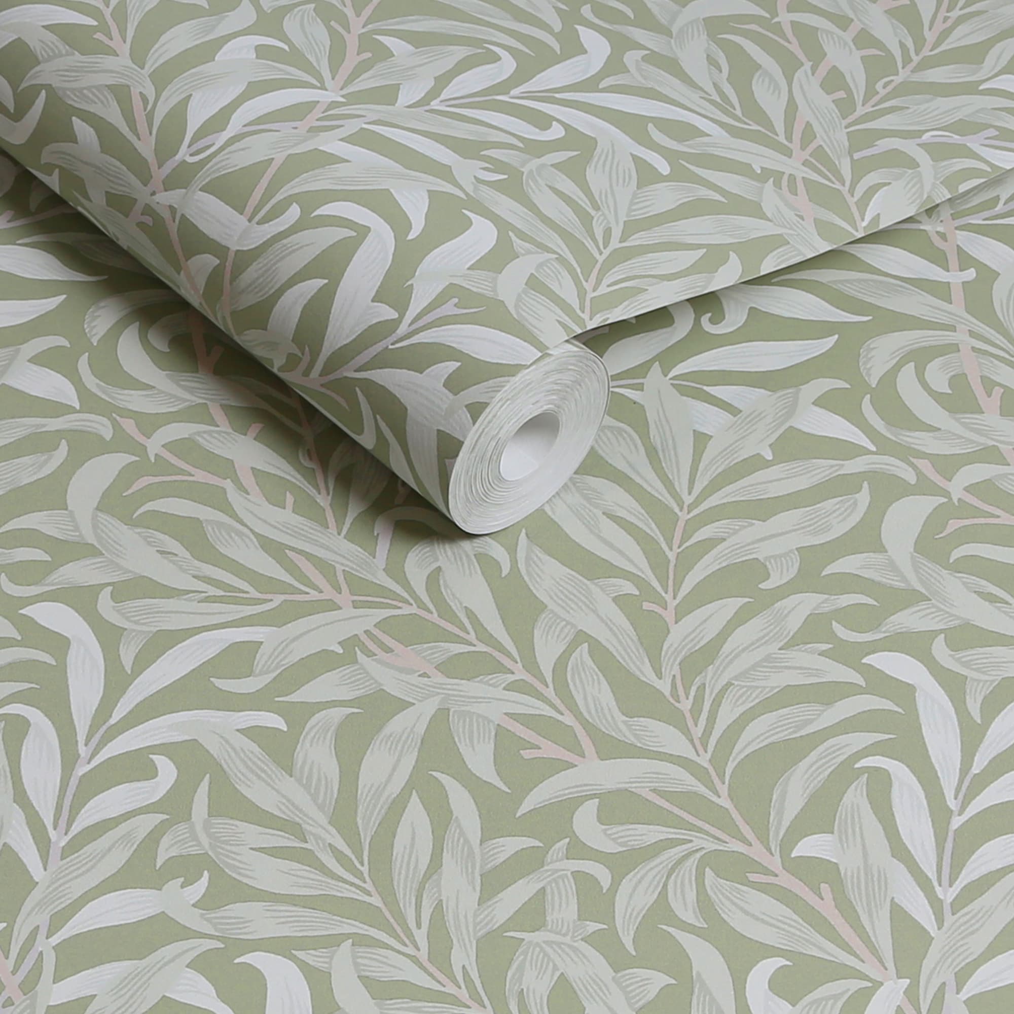 William Morris Sage Willow Bough Vinyl Wallpaper Double Roll