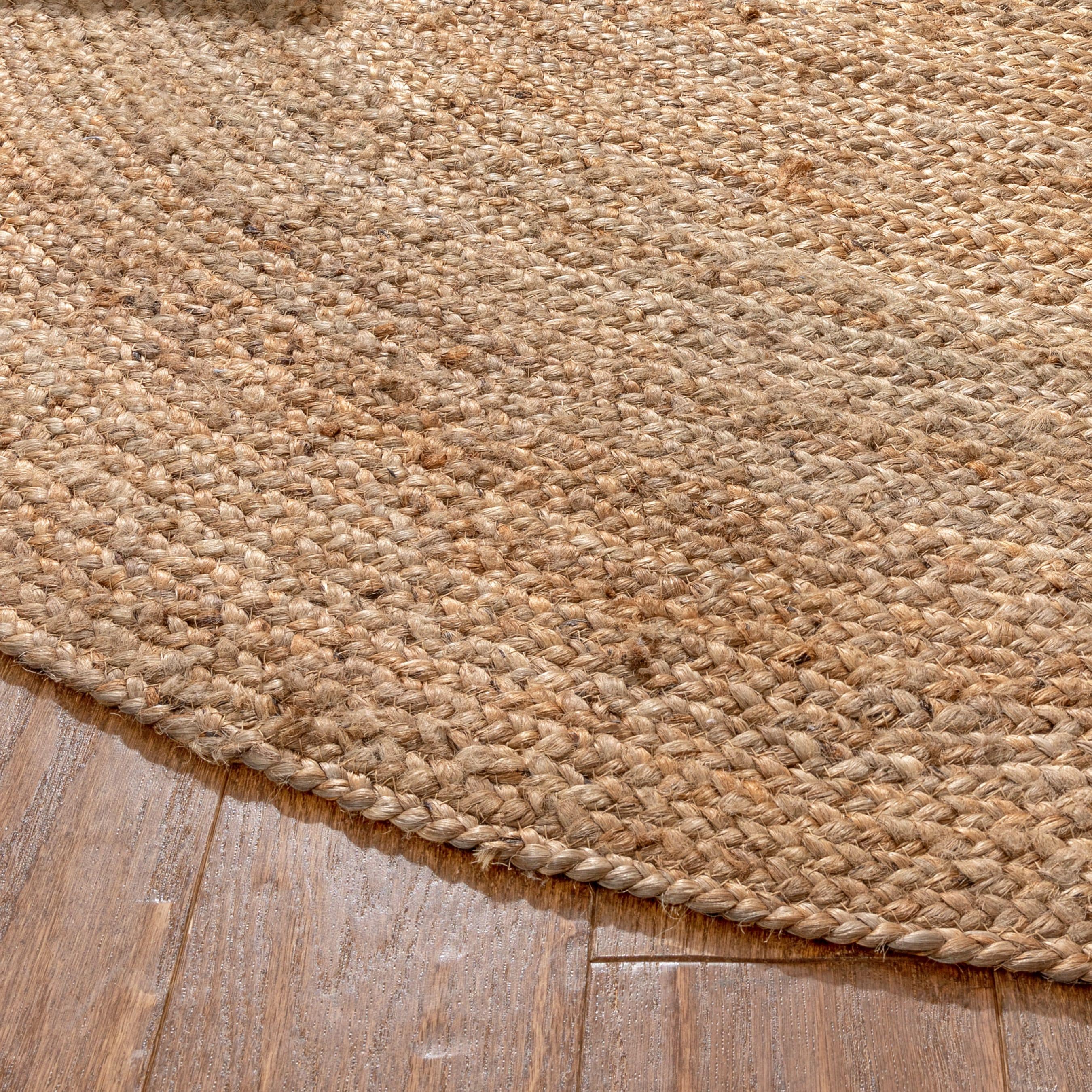 Brielle Natural Jute 4' Round Hand-Braided Rug