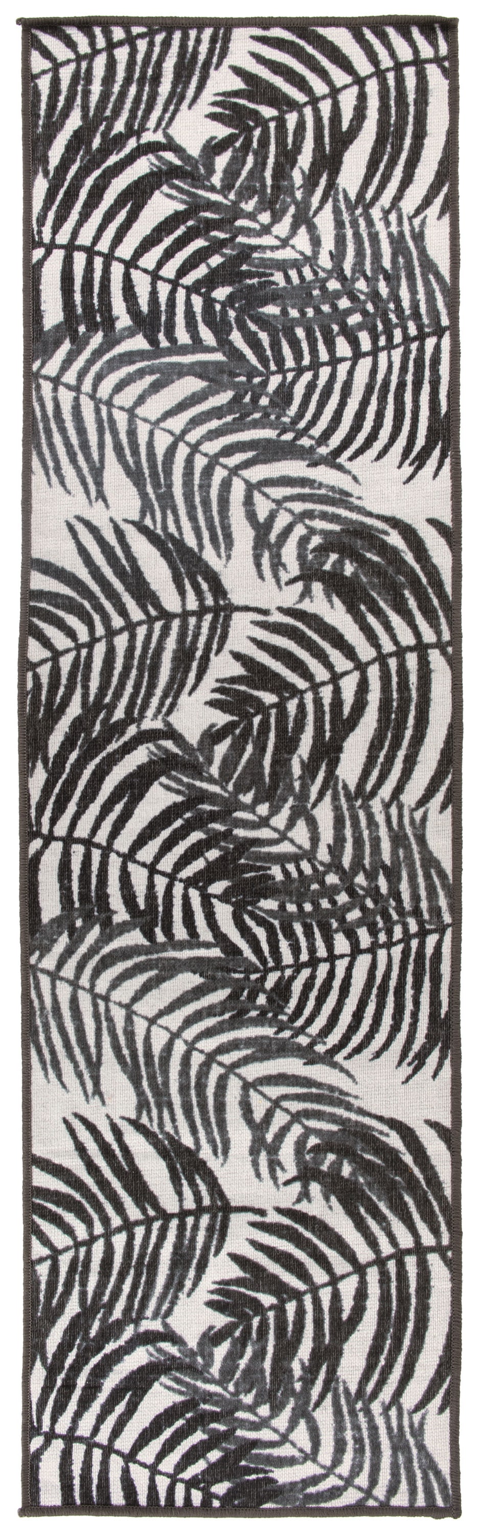World Rug Gallery 9010GRAY2X7 Ravenna 2 x 7 (ft) Loomed Nylon Gray Rectangular Indoor/Outdoor Floral/Botanical Tropical Area rug