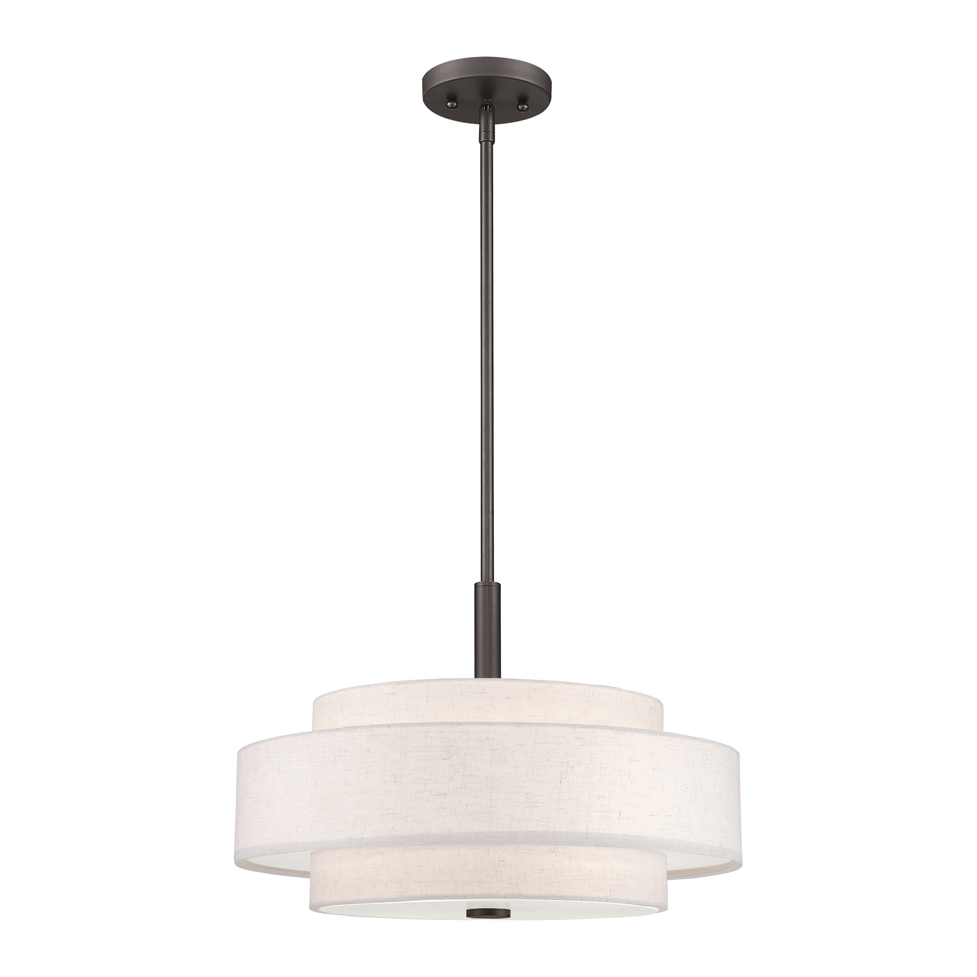 Livex Lighting 52137-92 Meridian 4 -Light English Bronze Mid-century Tiered Medium Hanging Pendant light