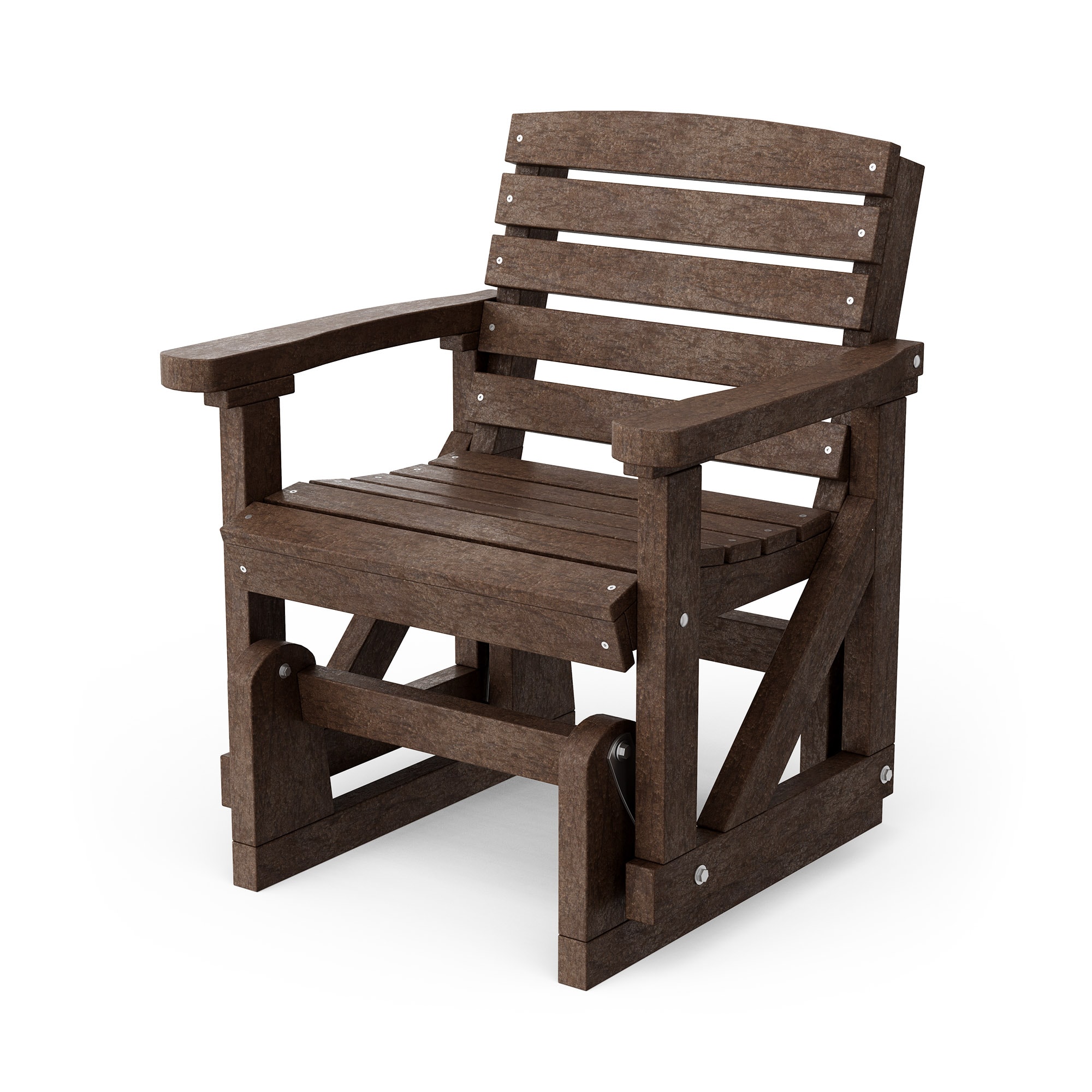 Wildridge LCC-206-TB Classic 1 -person Tudor Brown HDPE Outdoor Glider