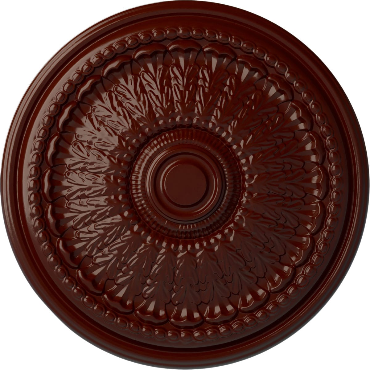 Ekena Millwork CM27BRBMF Brunswick 27-in W x 27-in L Painted Brushed Mahogany Polyurethane Whole Ceiling Medallion