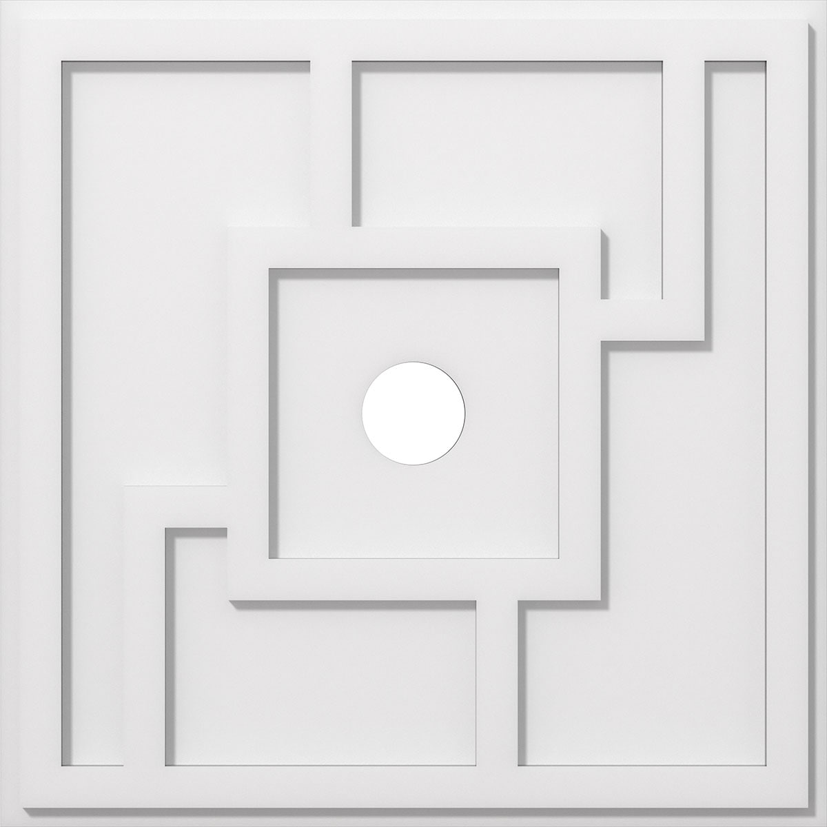 Ekena Millwork CMP24KX-03000 Knox 24-Inches W x 24-Inches L Contemporary White PVC Whole Ceiling Medallion