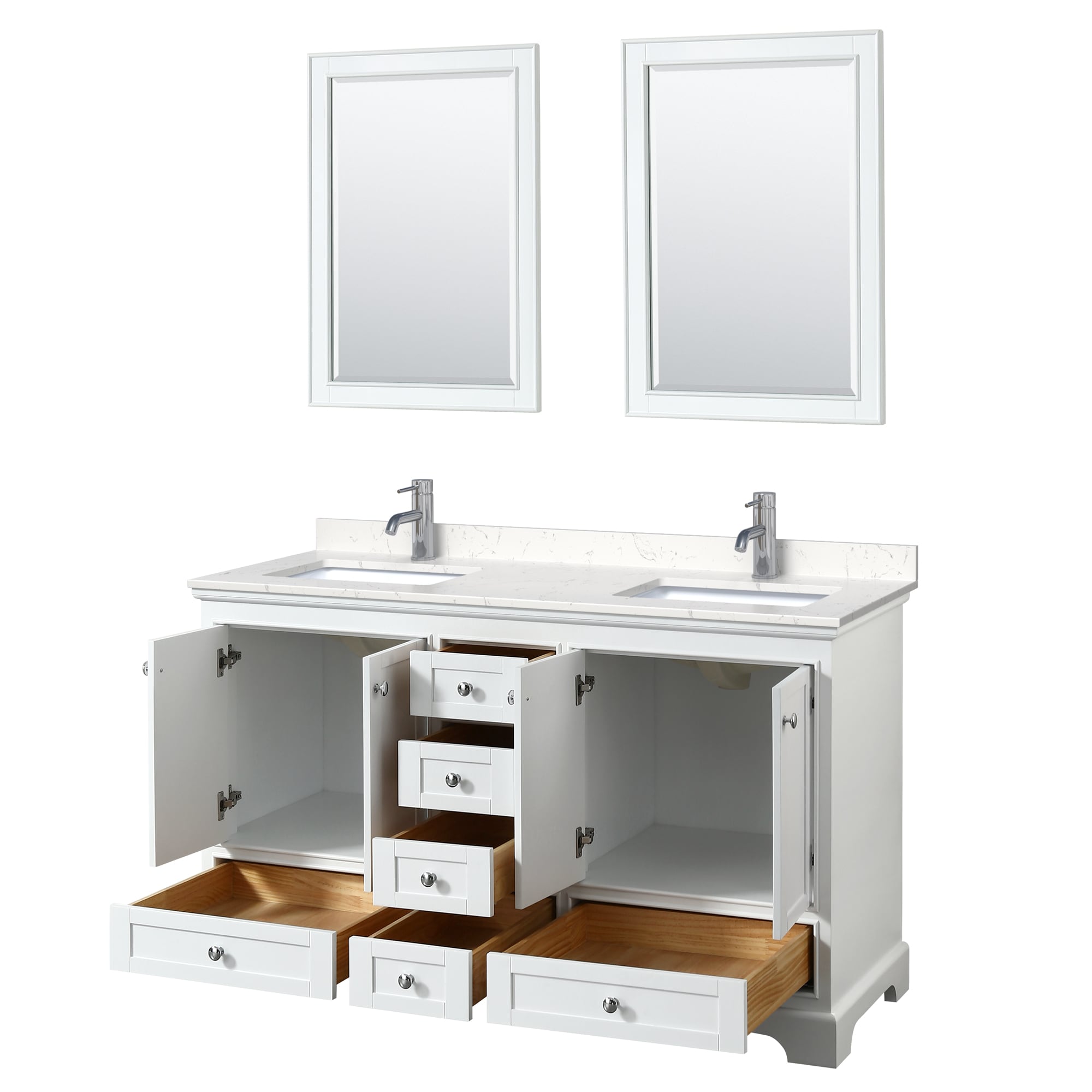Wyndham Collection WCS202060DWHC2UNSM24 Bath-Vanity-Combo - View #2