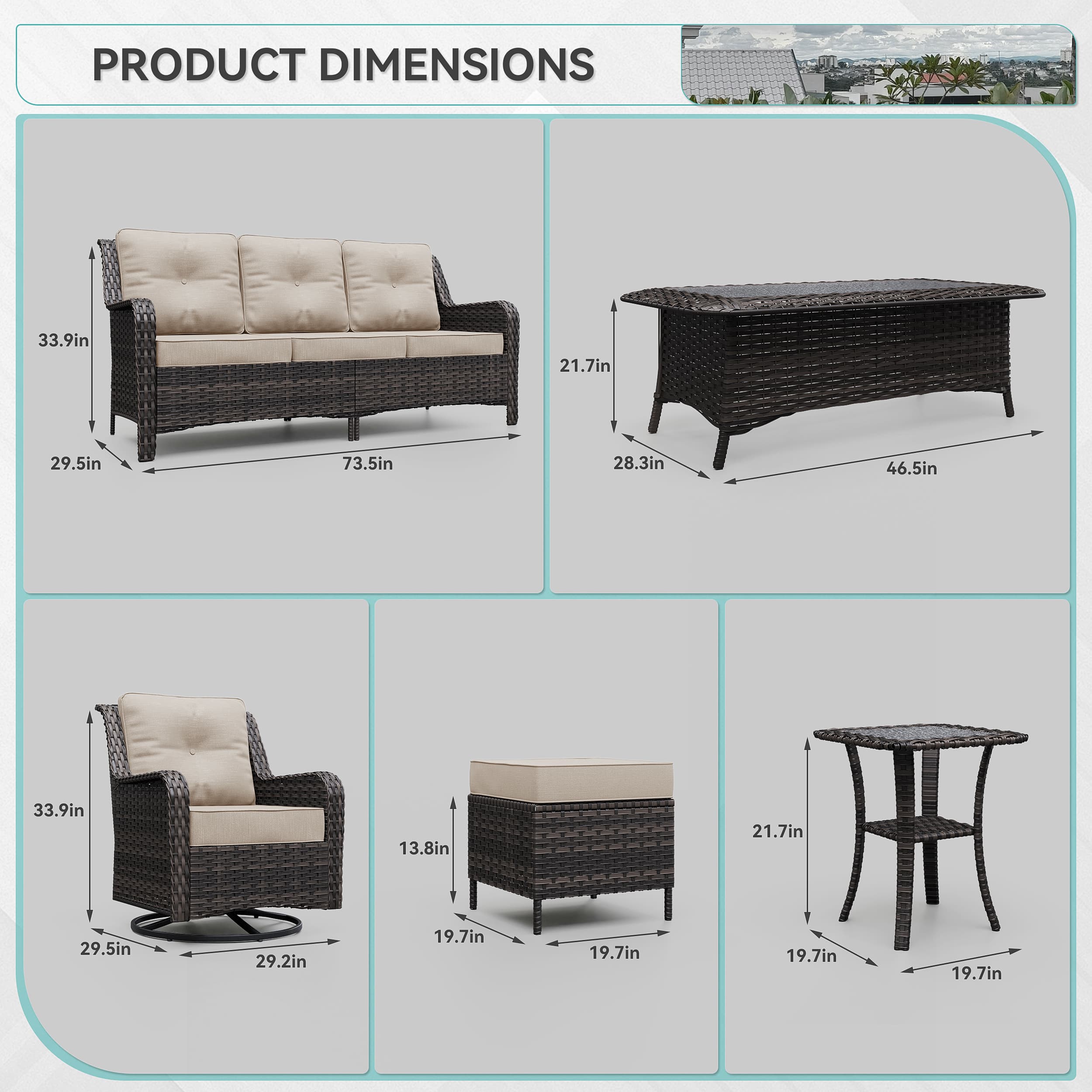 Haxvin HX-THICKRA-SD Patio-Conversation-Sets - View #3