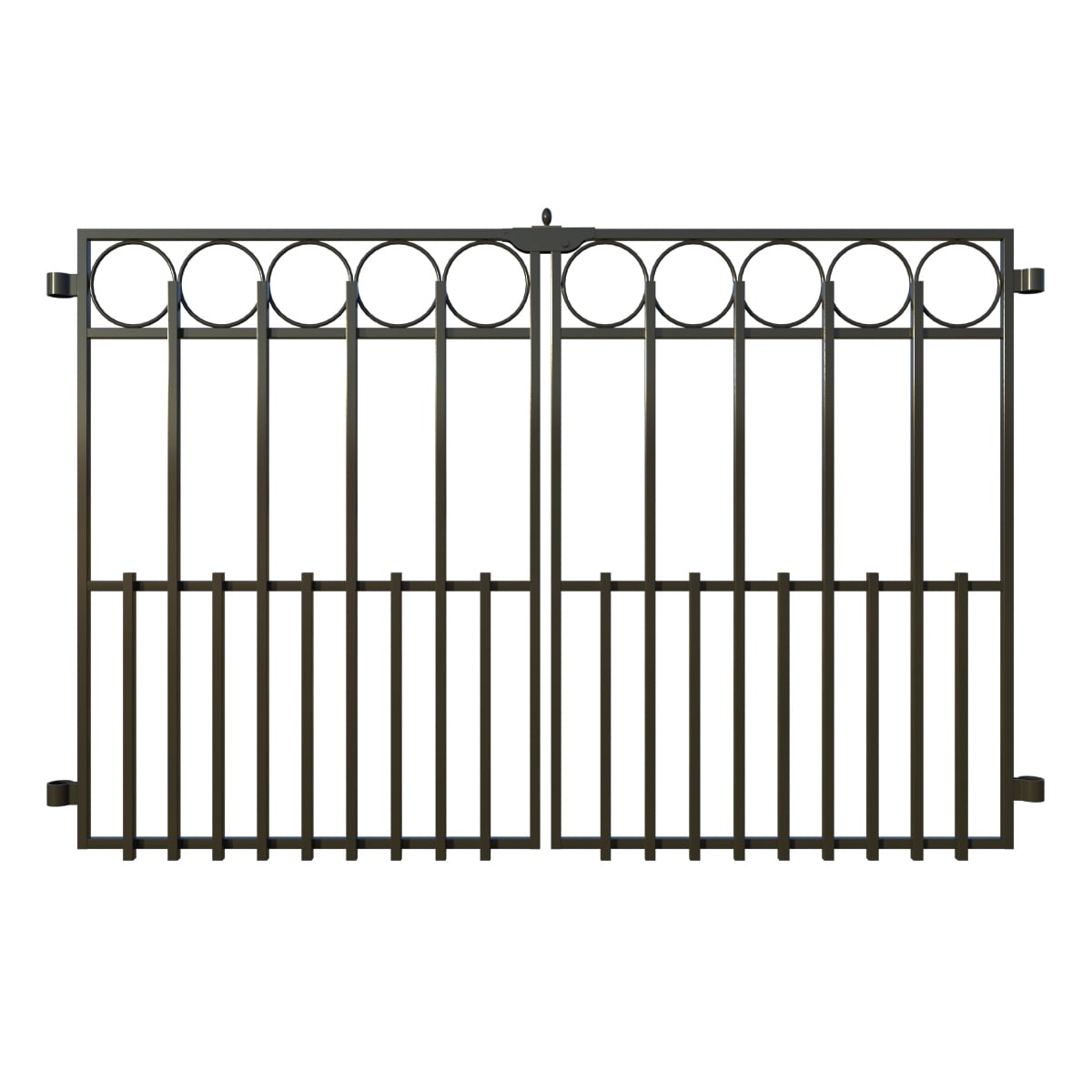YARDLINK 061603 Ambrose 2-ft H x 4-ft W Black Powder Coated Steel No Dig Decorative Walk-thru Decorative metal Fence gate