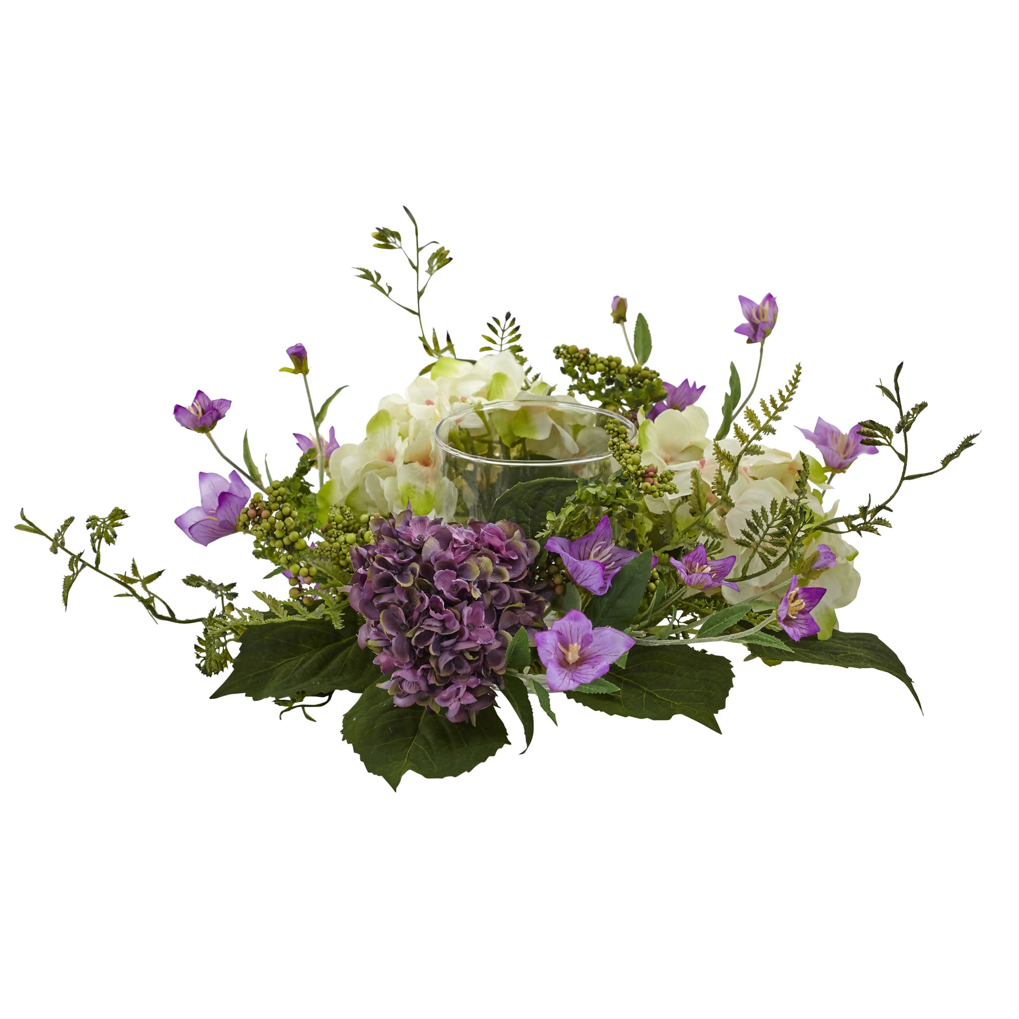 Nearly Natural 4532 7-Inches Purple Indoor Desktop Hydrangea Artificial plant