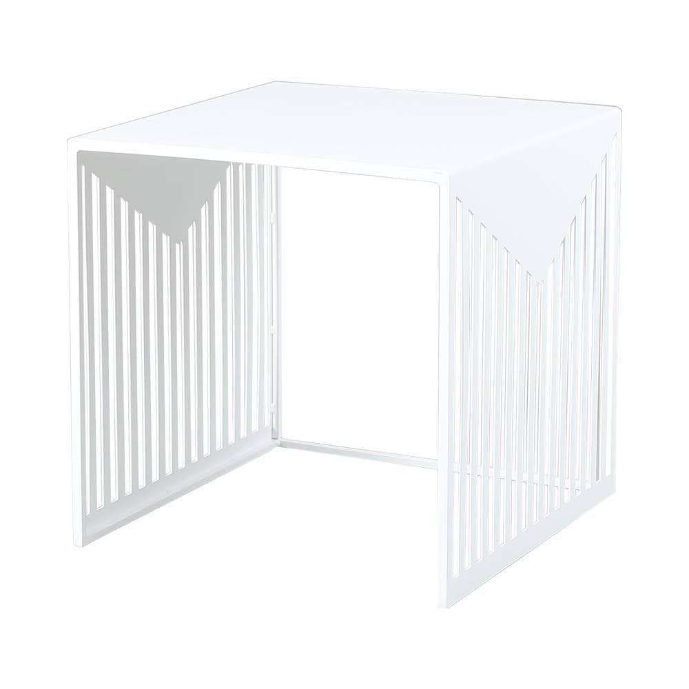 Leisuremod BG3390857 Cisco Modern Square Steel Side Table with Powder Coated Finish