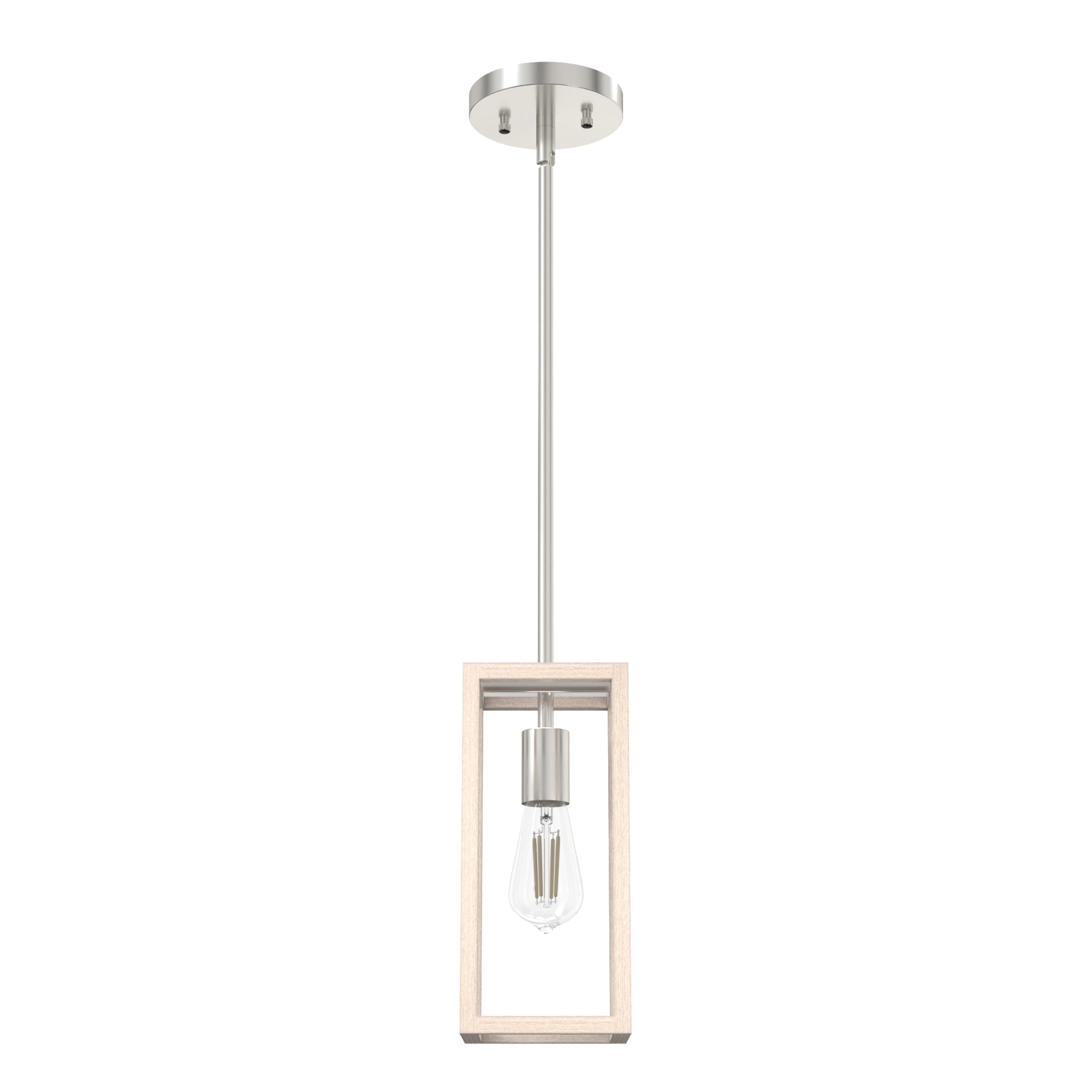Hunter 19770 Squire Manor 1 -Light Brushed Nickel Modern/contemporary Square Mini Hanging Kitchen island light