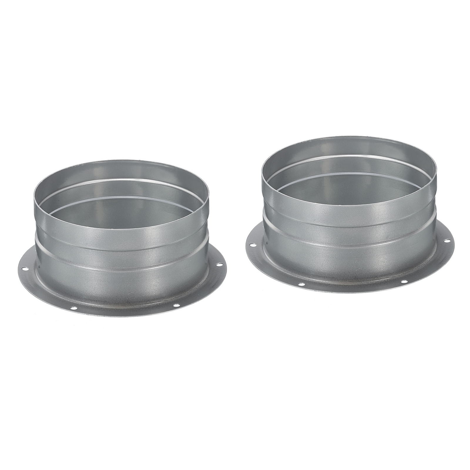 PATIKIL 5 Inch Duct Connector Flange 2 Pack Metal Straight Pipe Exhaust Hose Flange for Heating Cooling Ventilation HVAC System