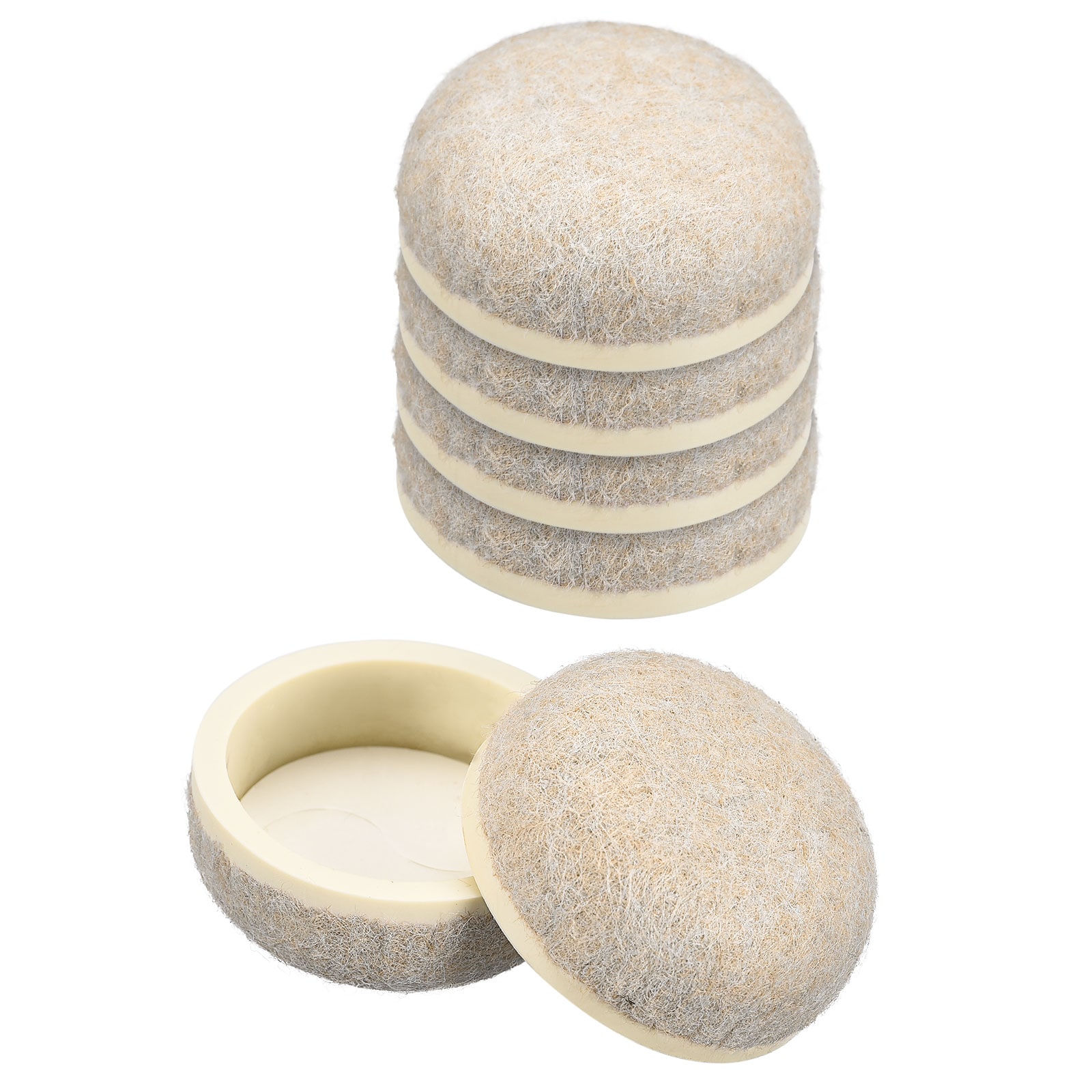Unique Bargains 8pcs Furniture Sliders  1 1/4-Inch - Formed Felt Round Sliding Pads Chair Glides for Carpeted Tile Vinyl Hardwood Floors (Beige)