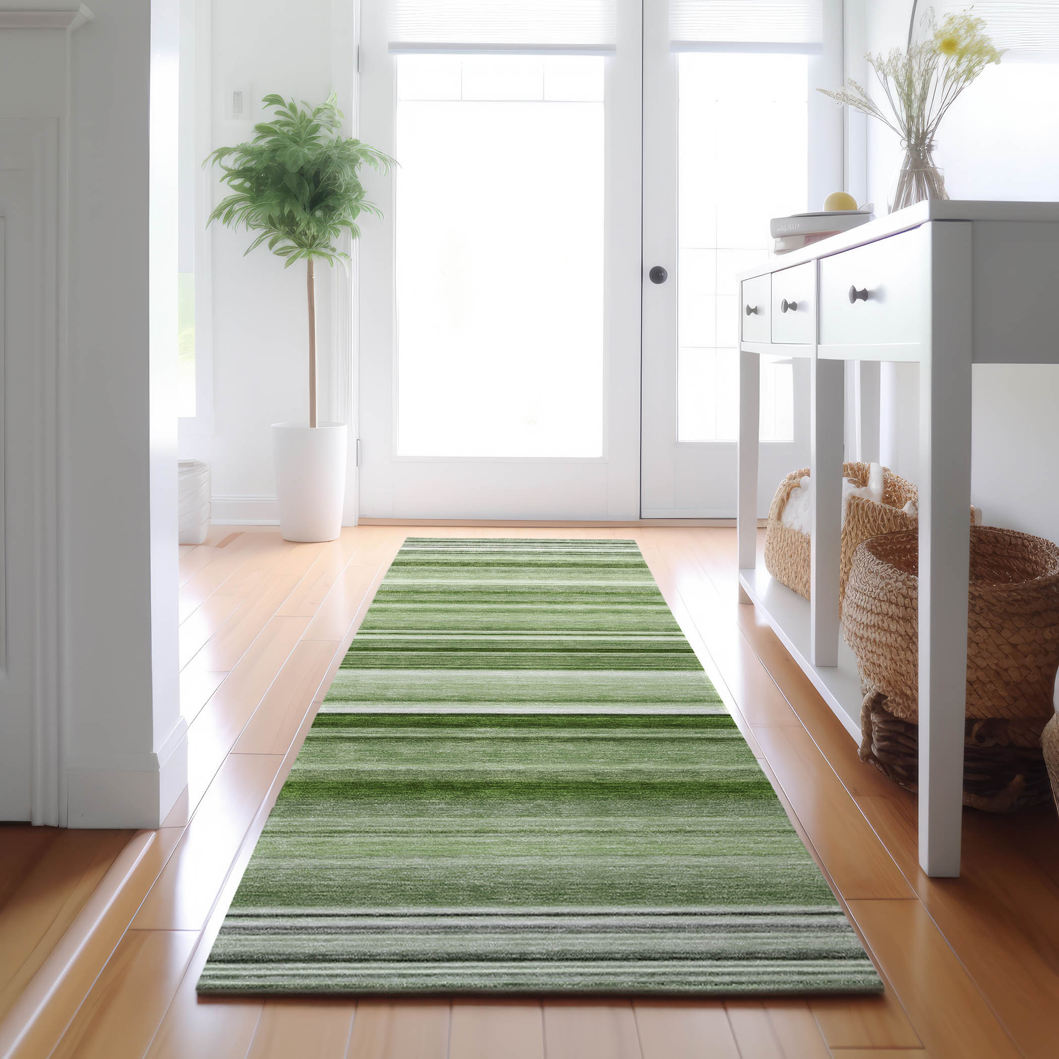 Addison Rugs AMF528GE3X5 Mayfield AMF528GE 3 x 5 (ft) Loomed Polyester Green Rectangular Indoor Abstract Machine washable Area rug