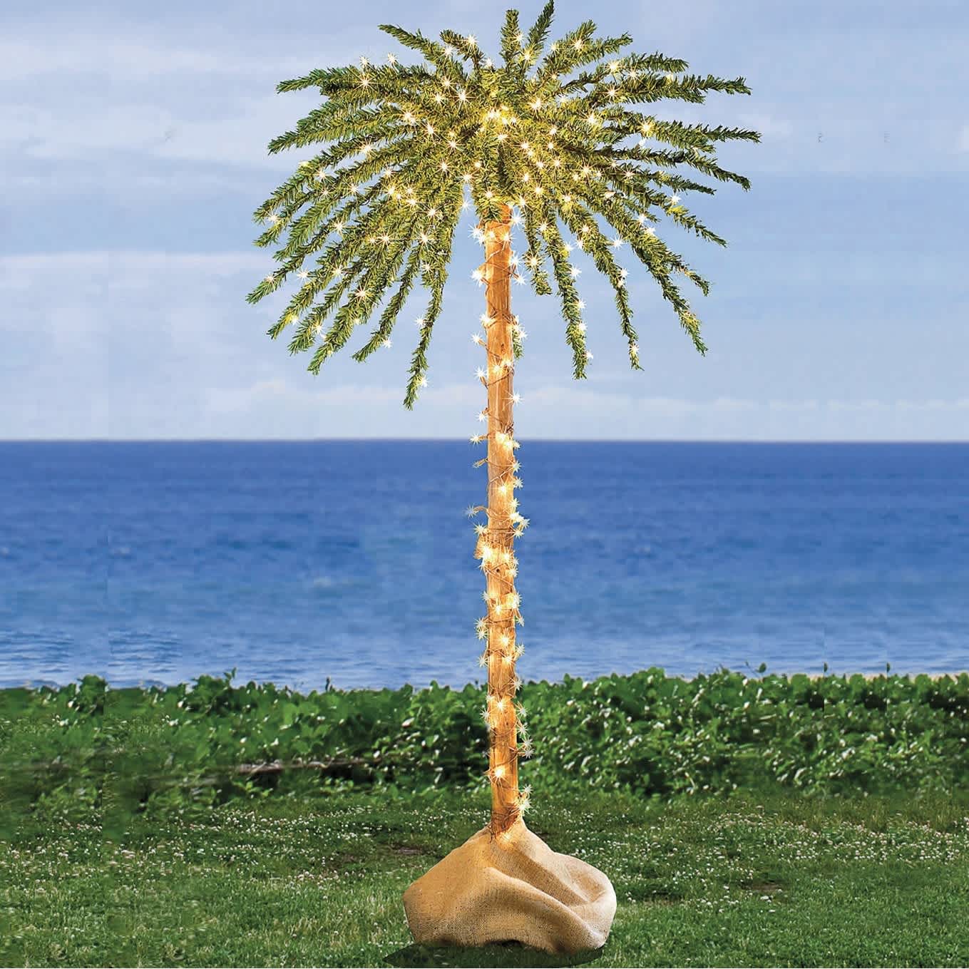 BrylaneHome 196392882581 6' Pre-lit Single Palm Tree