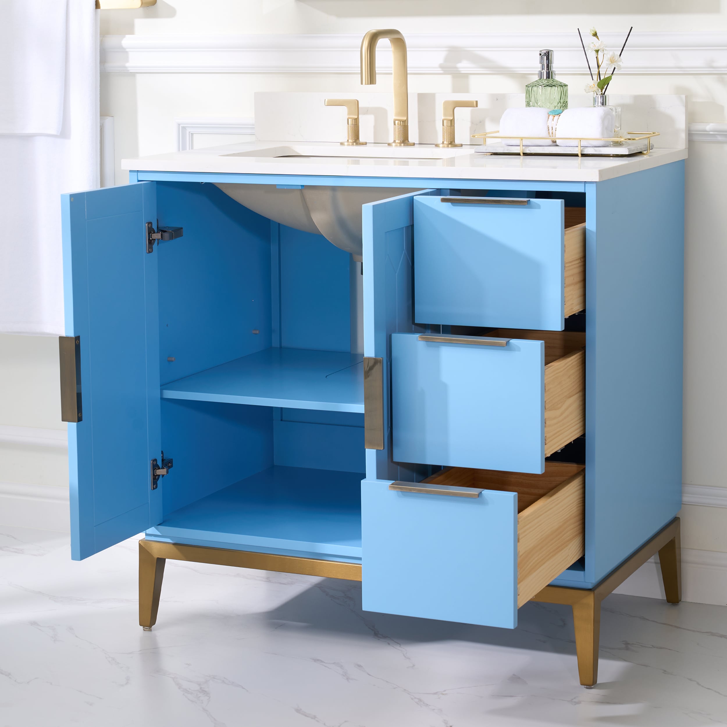 WELLFOR ALISON36QZ-LB Bath-Vanity-Combo - View #2