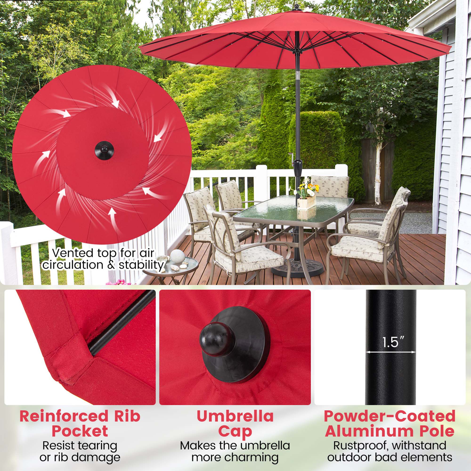Costway HCST00613 Umbrellas-2 - View #7