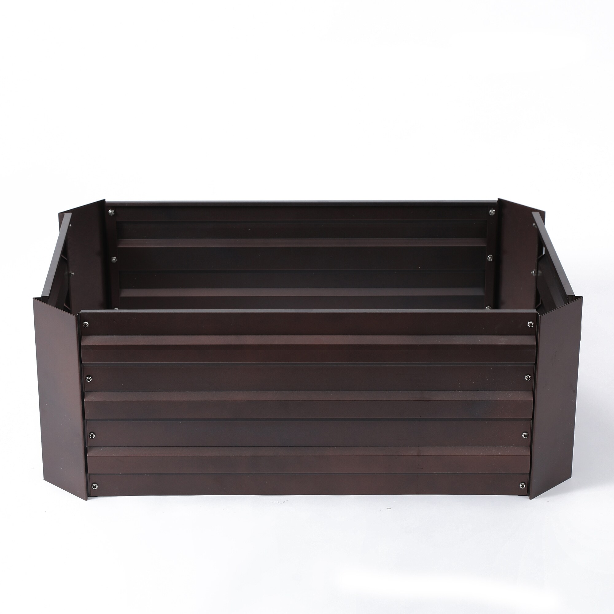 LuxenHome WHPL914 31.5-in W x 19.7-in L x 11.8-in H Brown Metal Raised Garden Bed