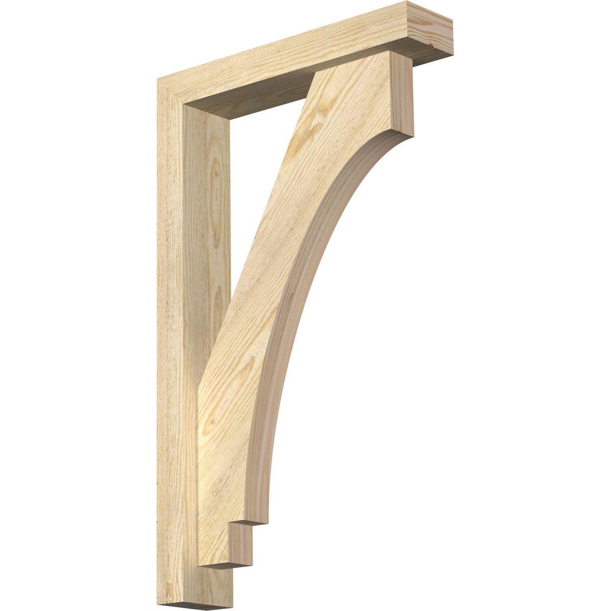 Ekena Millwork 1462815 Imperial Block Rough Sawn Bracket with Offset Brace 4-in x 18-in x 30-in Douglas fir Brown Wood Standard bracket