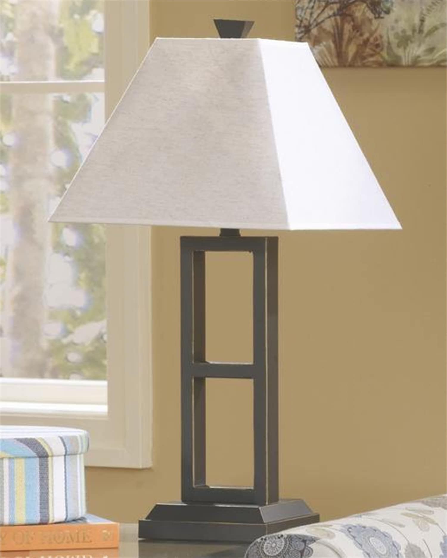 DEELIGHT B0346LJW0998-ZY Table Lamp Black On/Off Switch Table Lamp with Fabric Shade