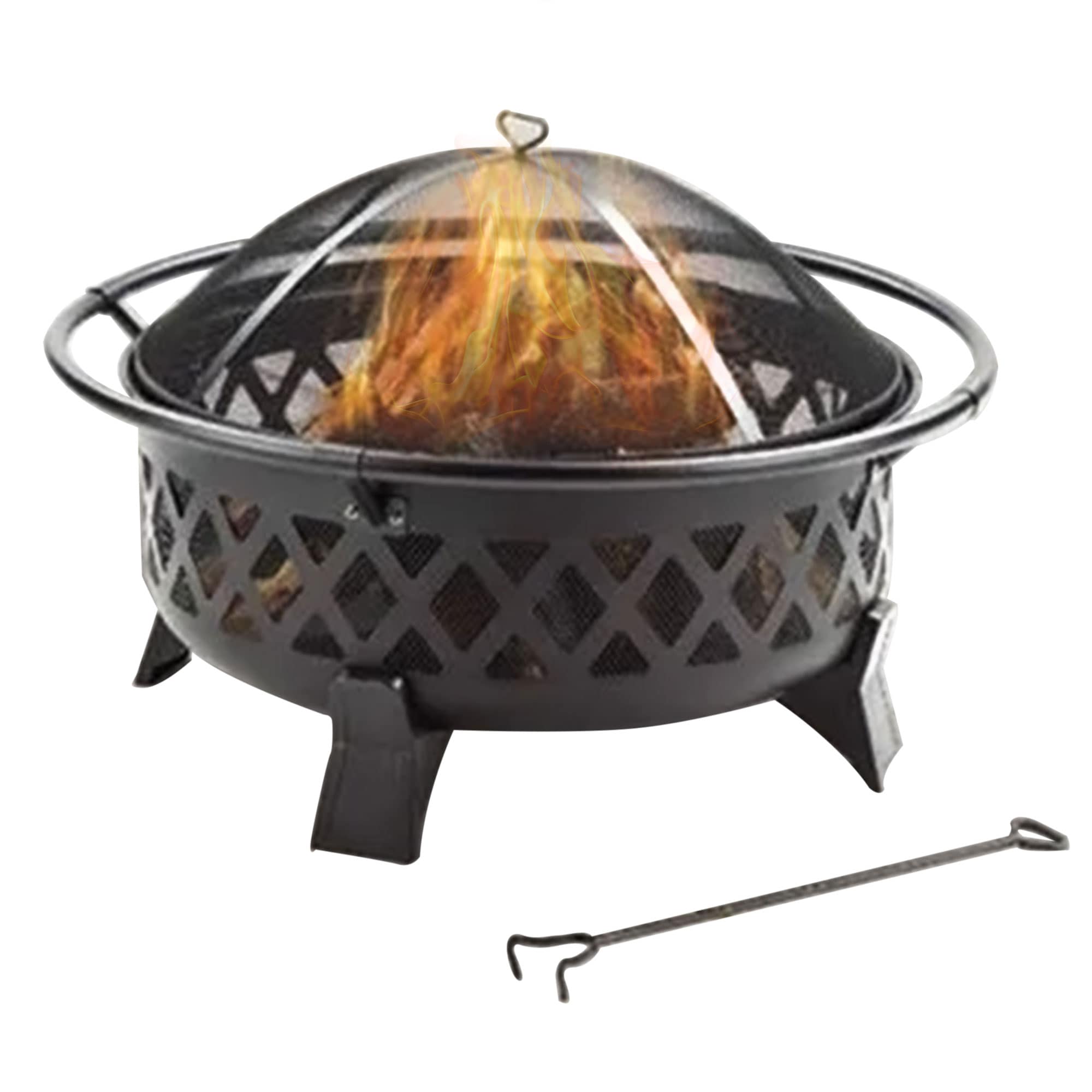 Four Seasons Courtyard 395498 35-in W Black Steel Wood-Burning Fire Pit